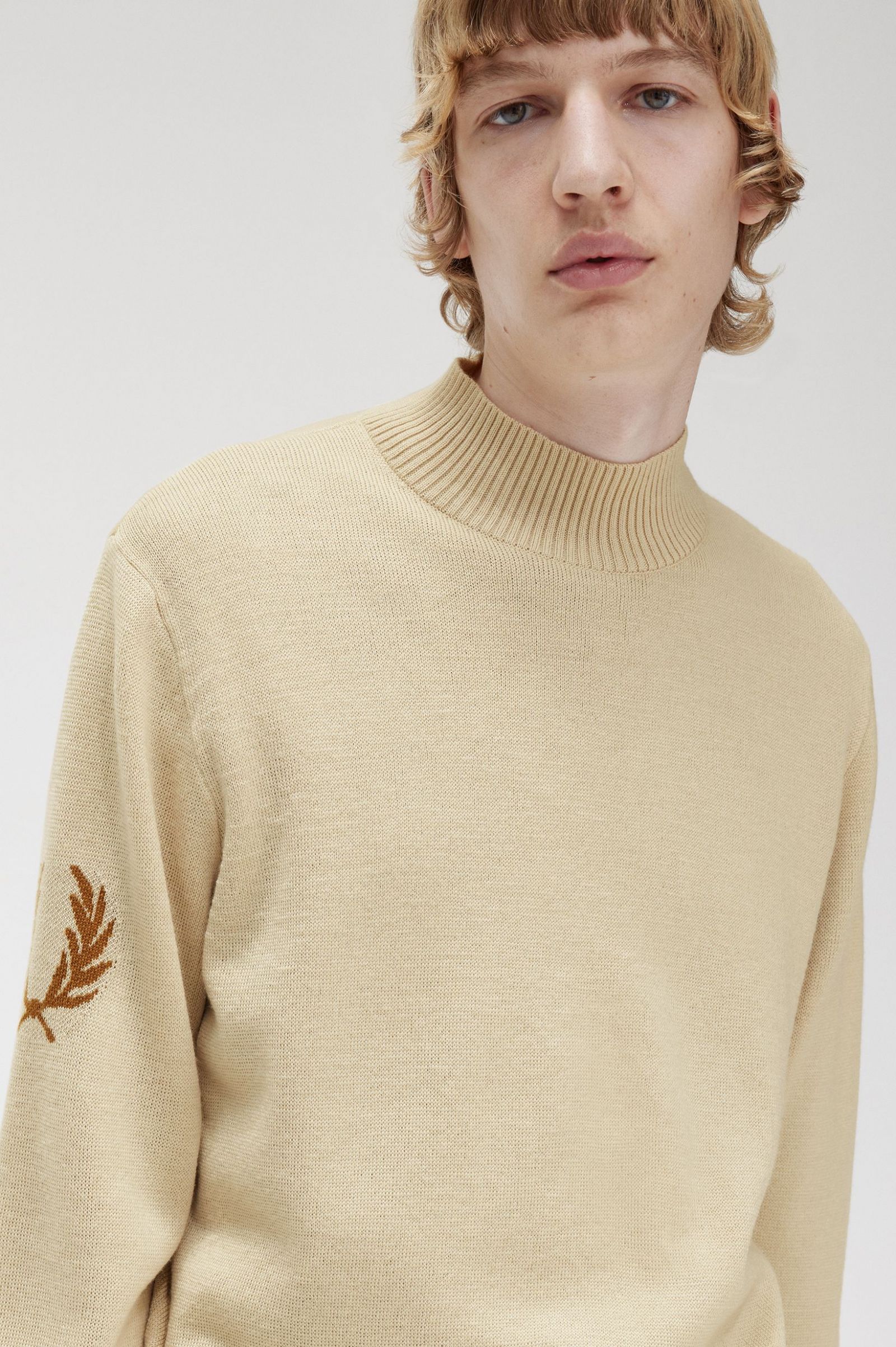 Laurel Wreath Mock Neck Jumper Oatmeal