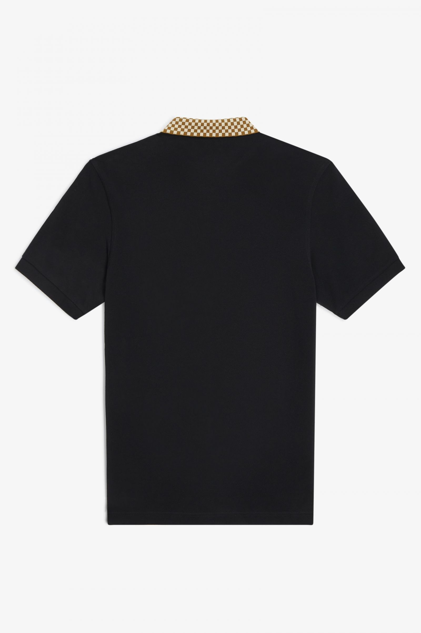 Chequerboard Collar Polo Shirt Black