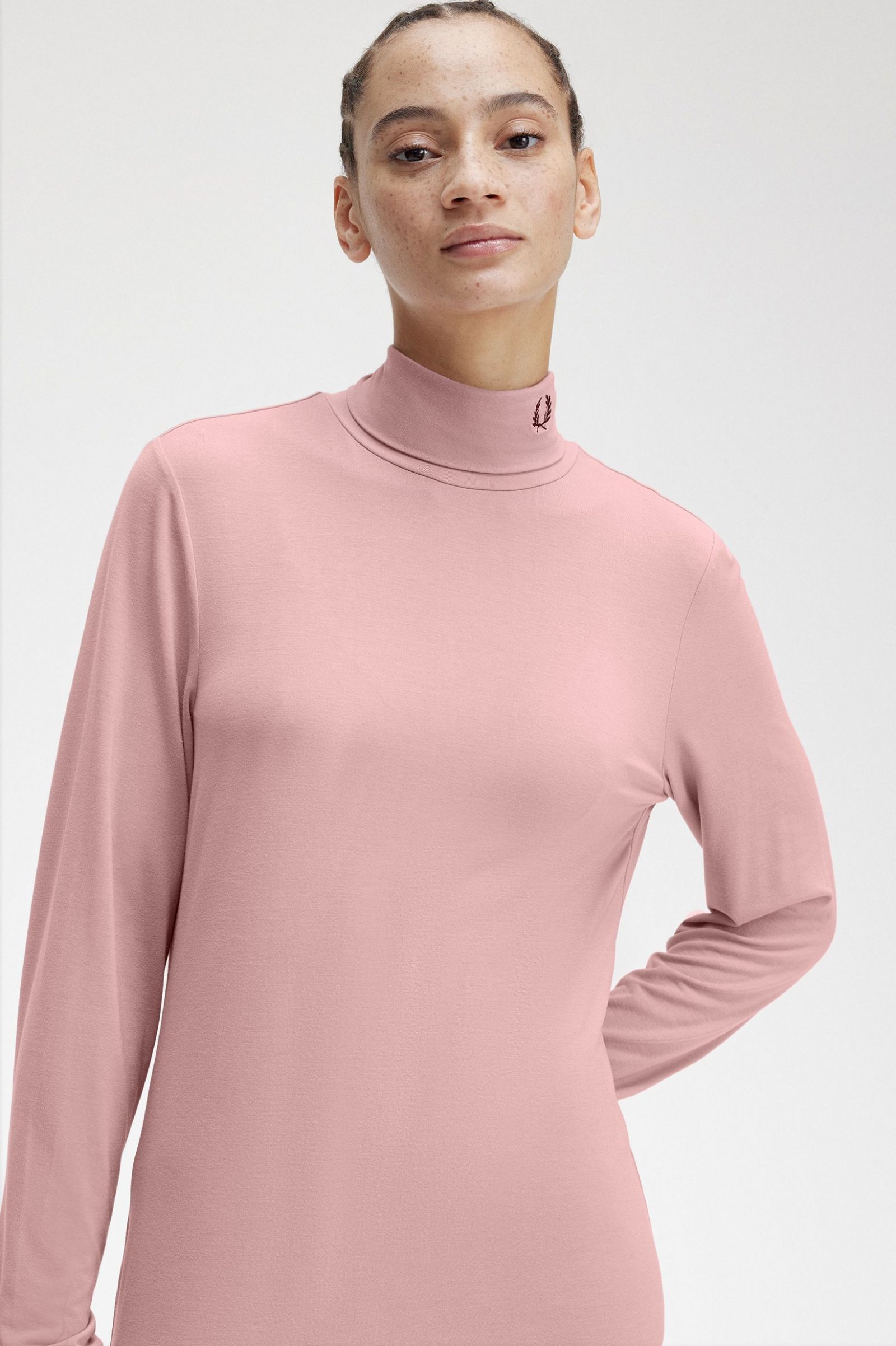 Roll Neck Top Dusty Rose Pink