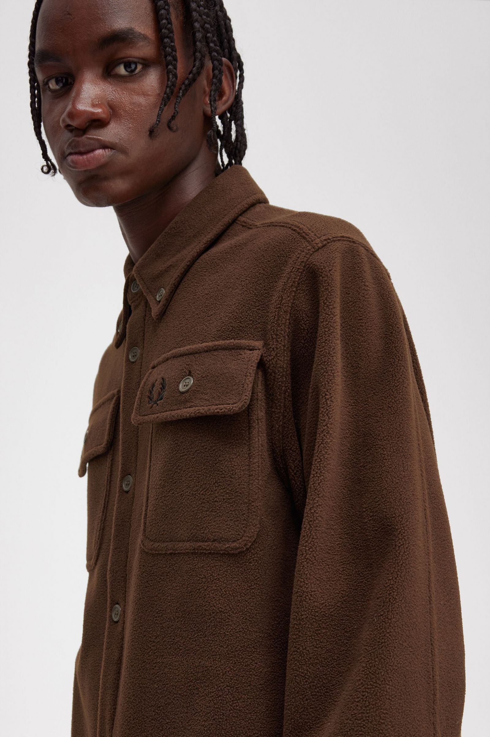 Fleece Overshirt Burnt Tobacco