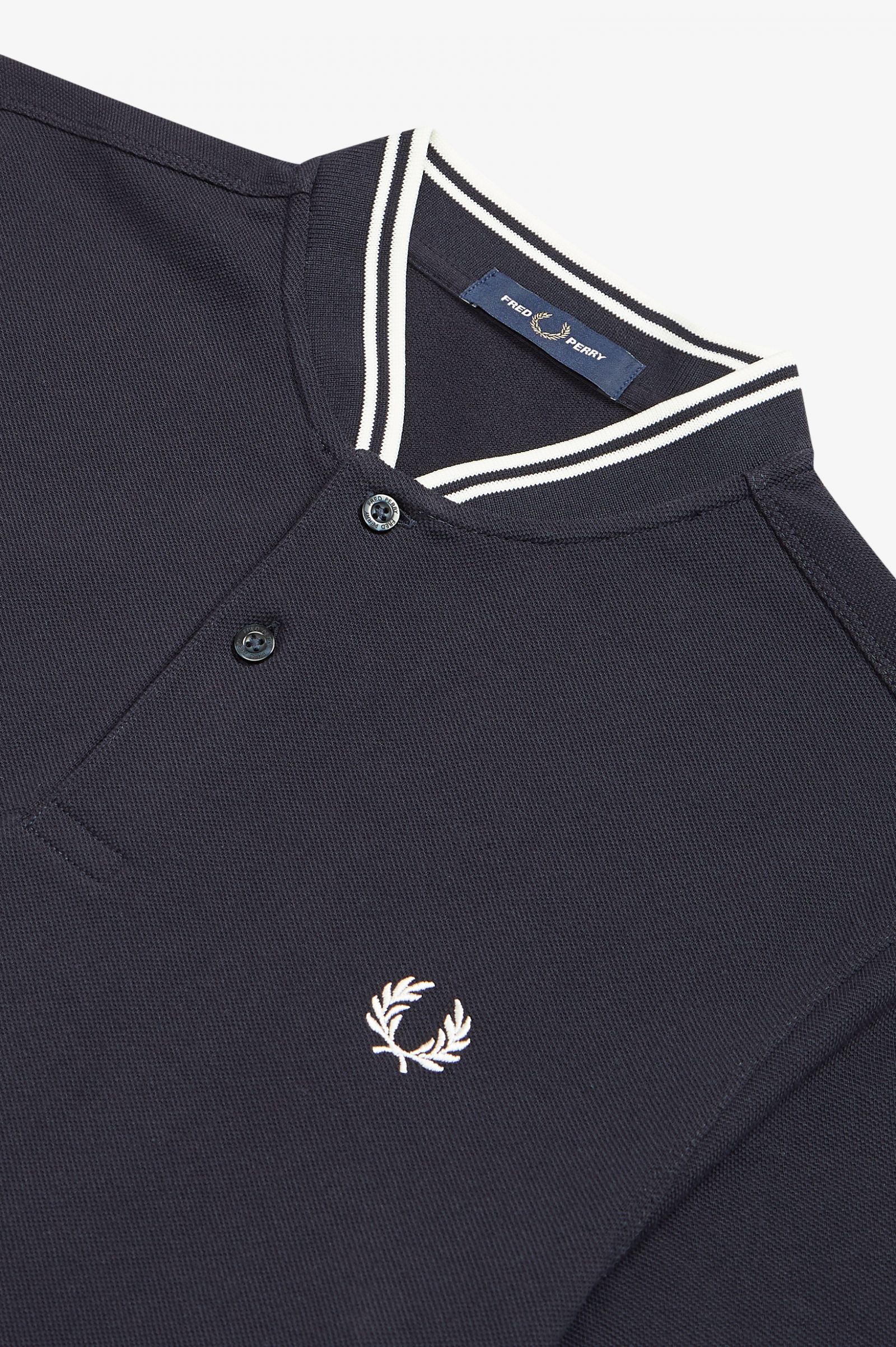 Bomber Collar Polo Shirt Navy