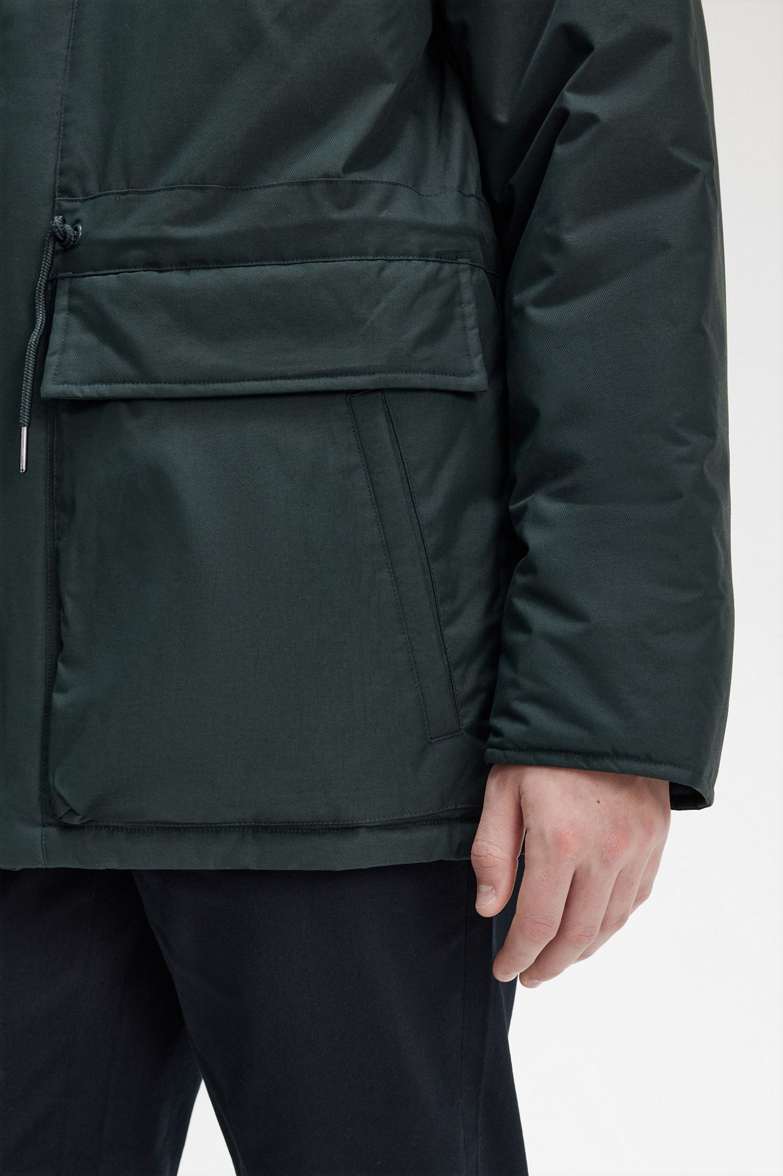 Padded Zip Through Jacket Night Green