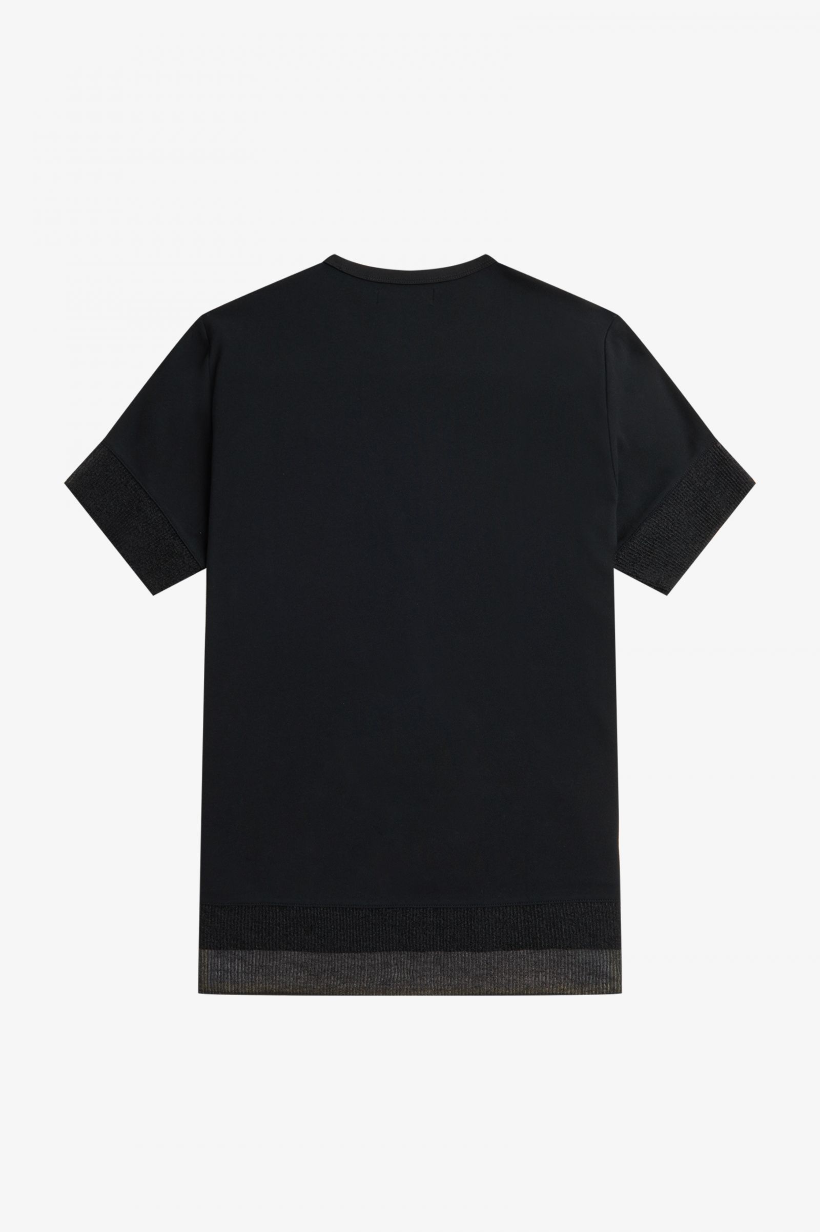 Sheer Trim Piqué T-Shirt Black