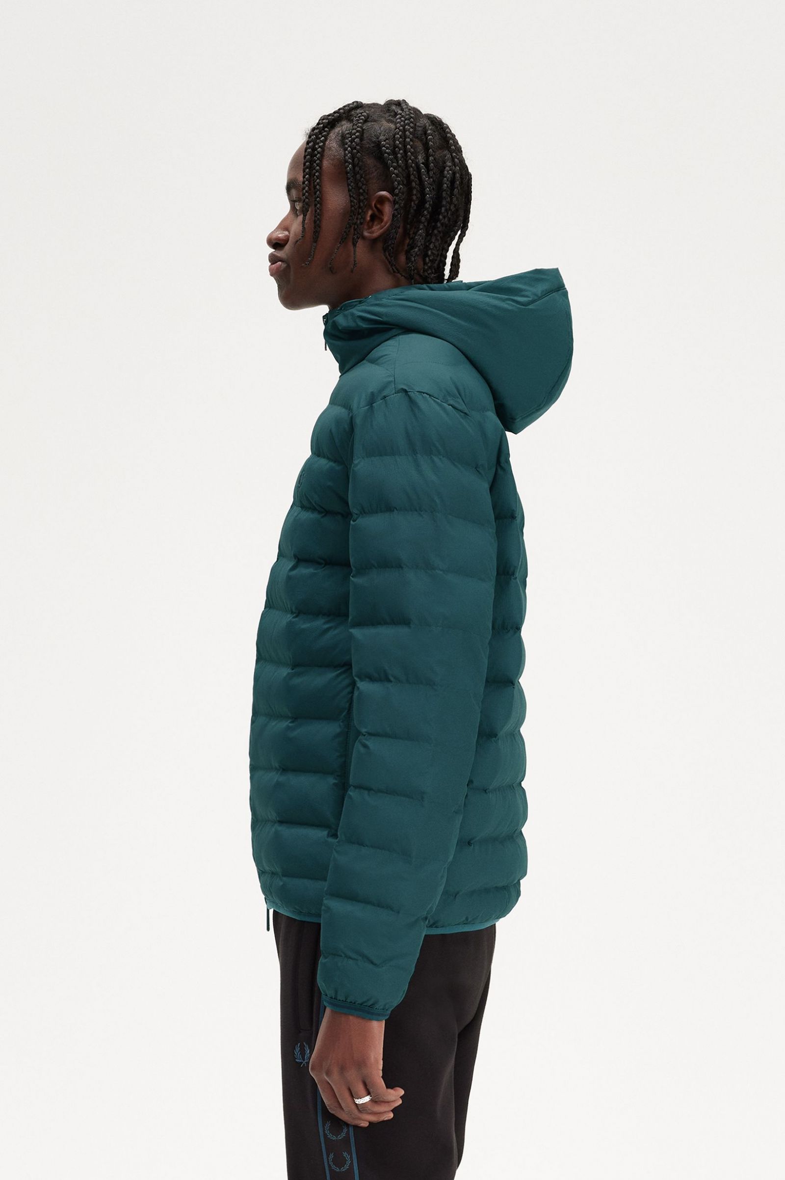 Hooded Insulated Jacket Petrol Blue