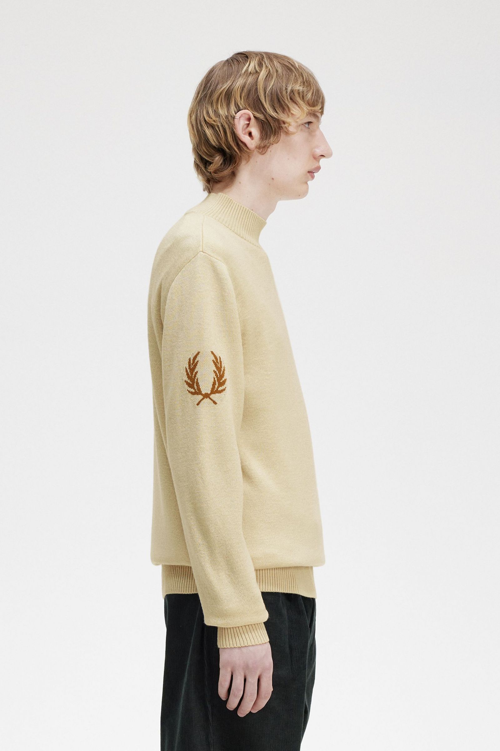 Laurel Wreath Mock Neck Jumper Oatmeal