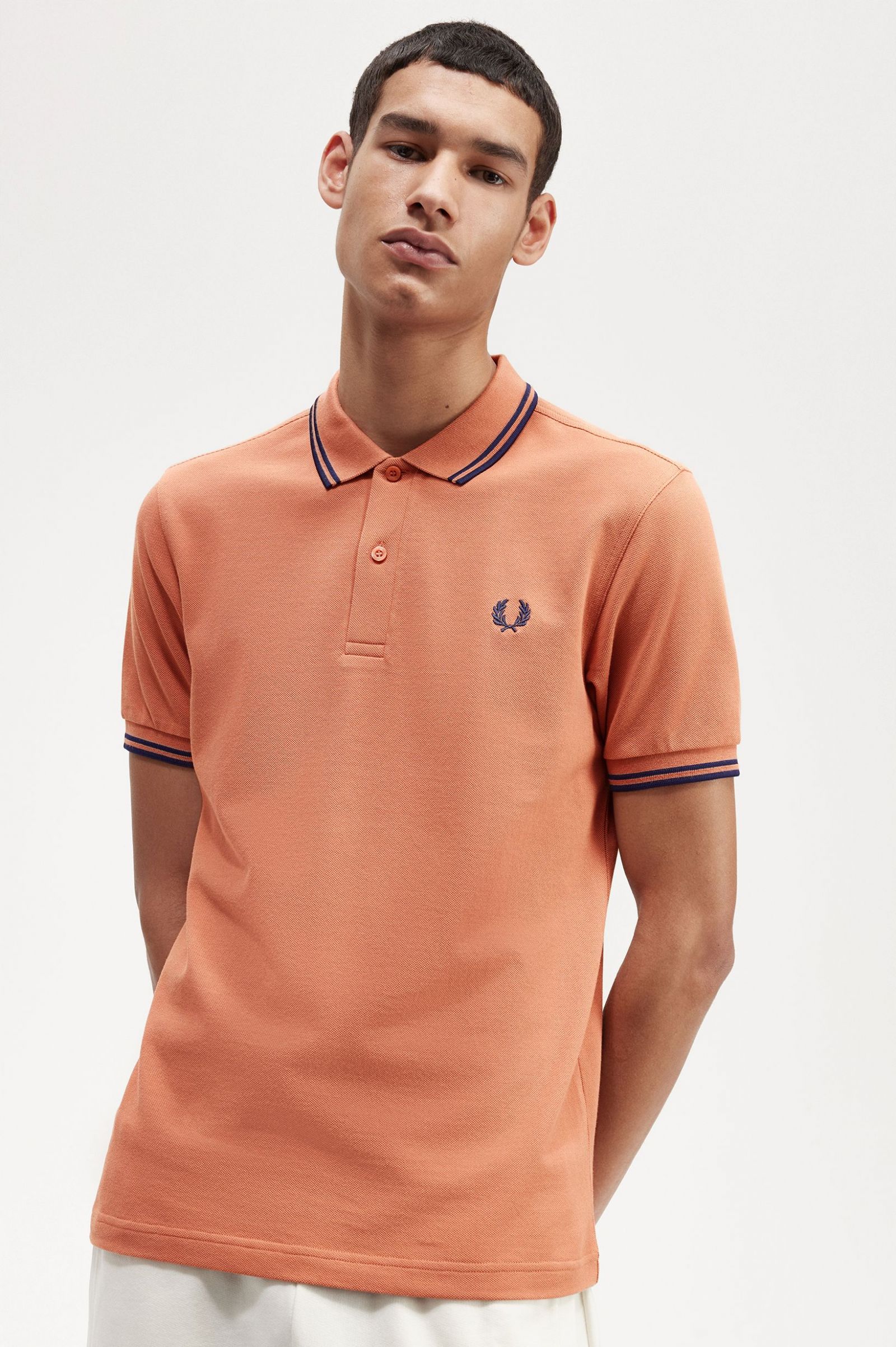 The Fred Perry ShirtM3600 Light Rust / French Navy / French Navy