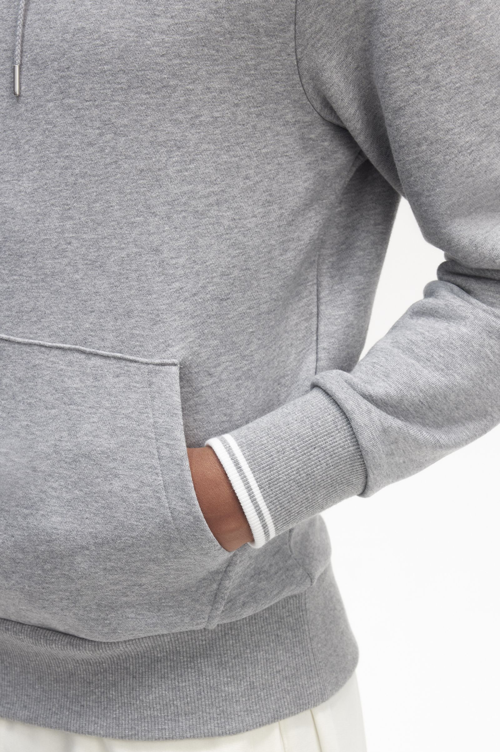 Tipped Hooded Sweatshirt Steel Marl