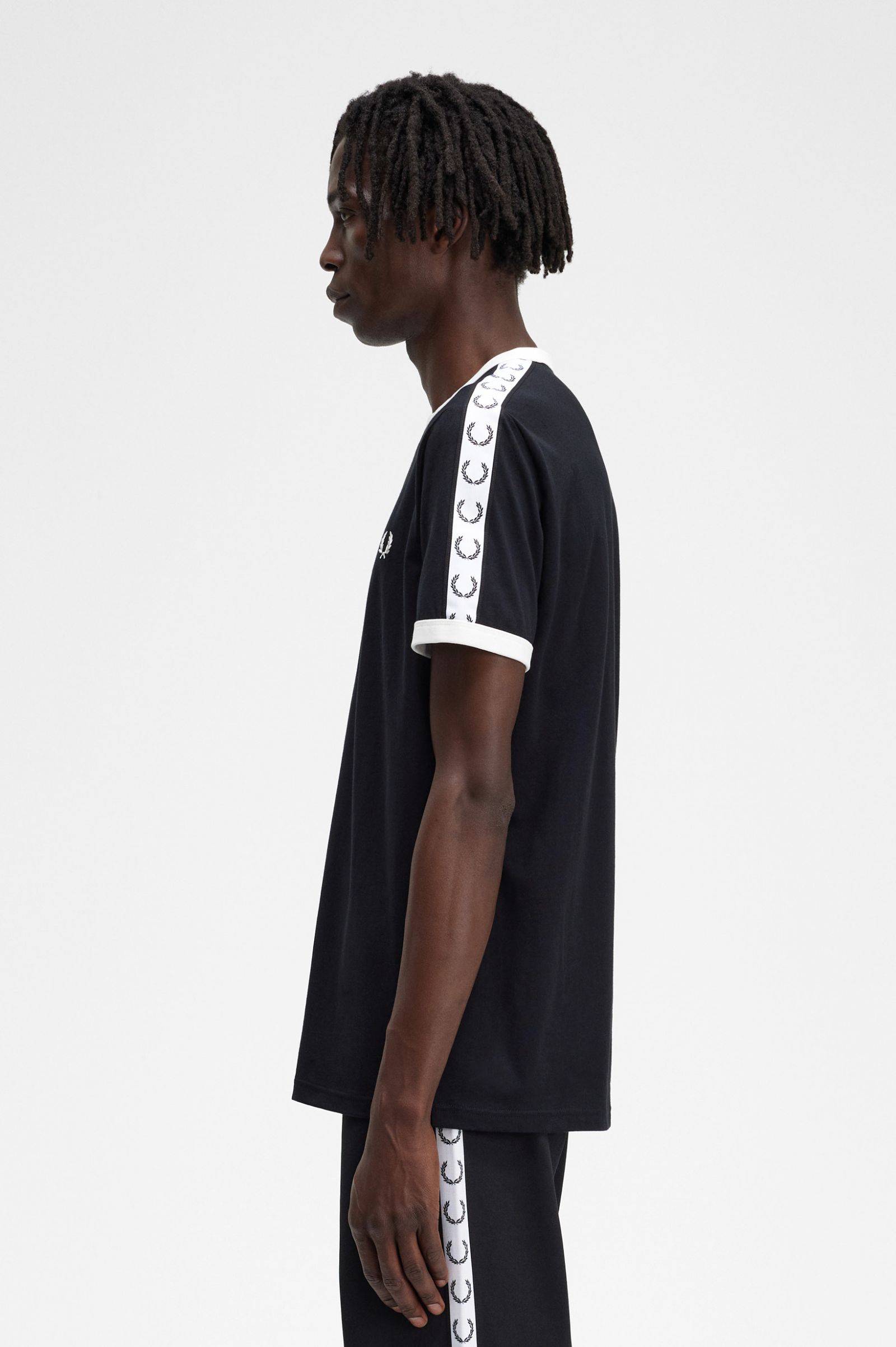 Taped Ringer T-Shirt Black