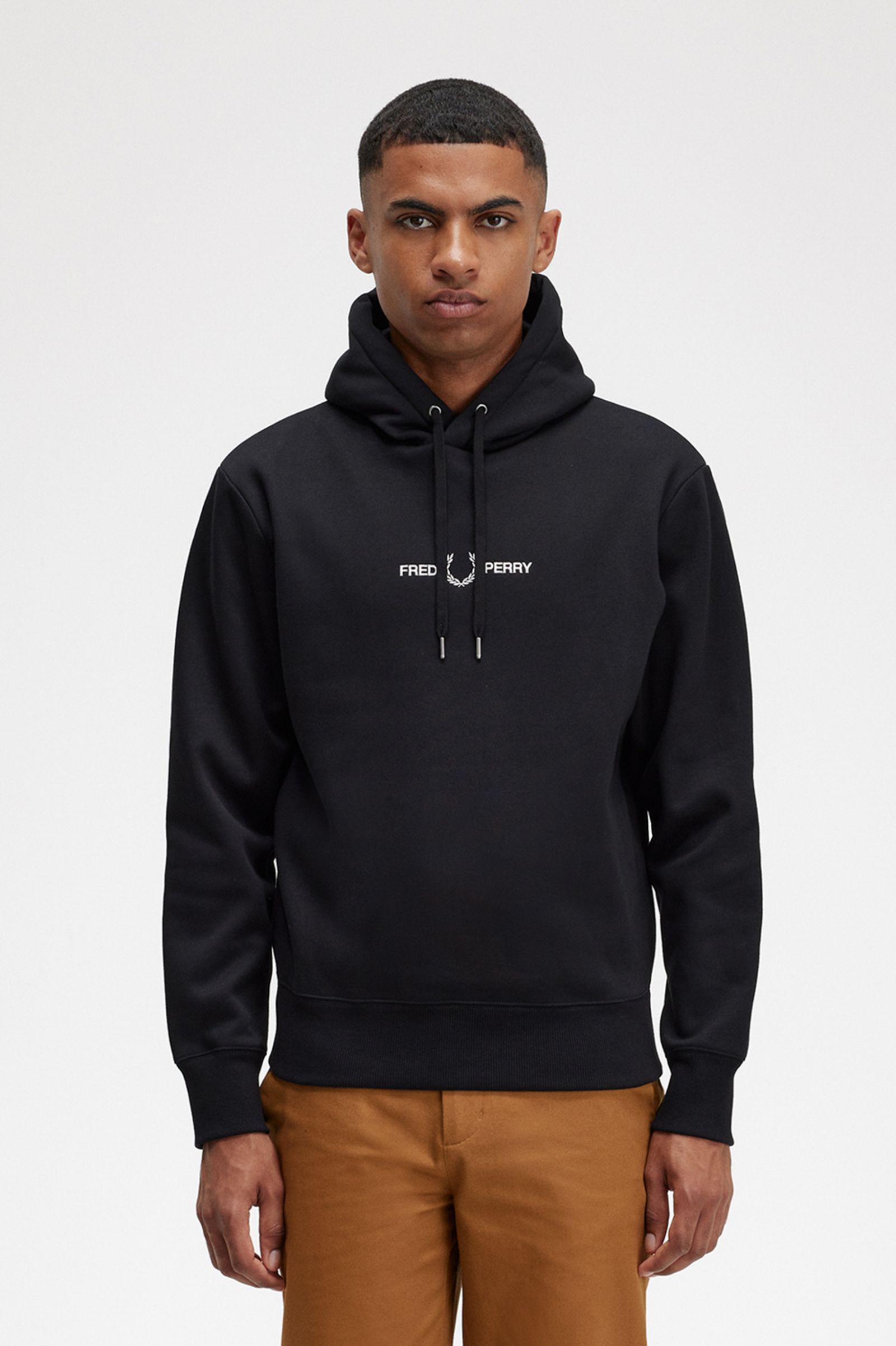 Embroidered Hooded Sweatshirt Black