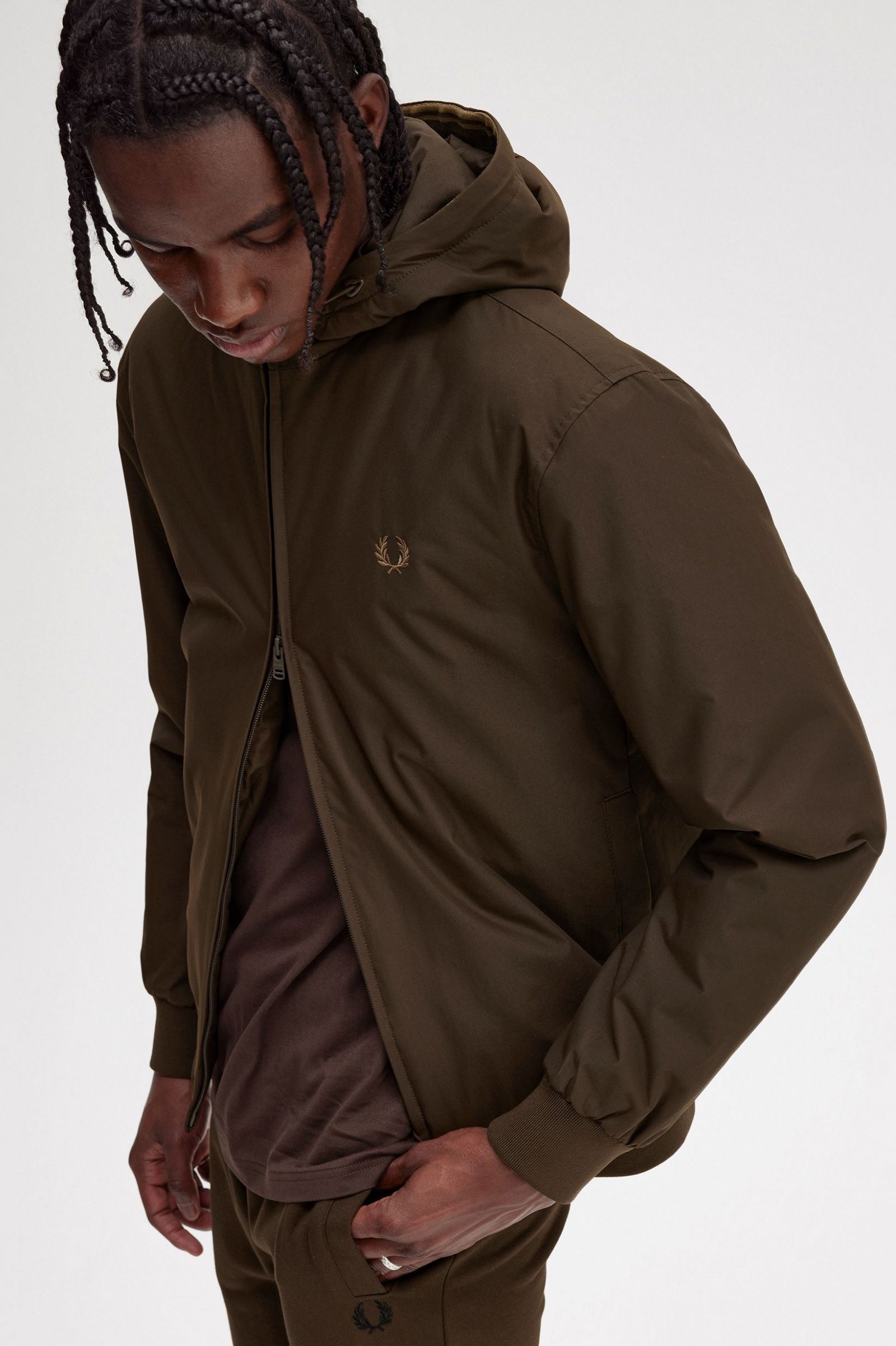 Padded Hooded Brentham Jacket Burnt Tobacco