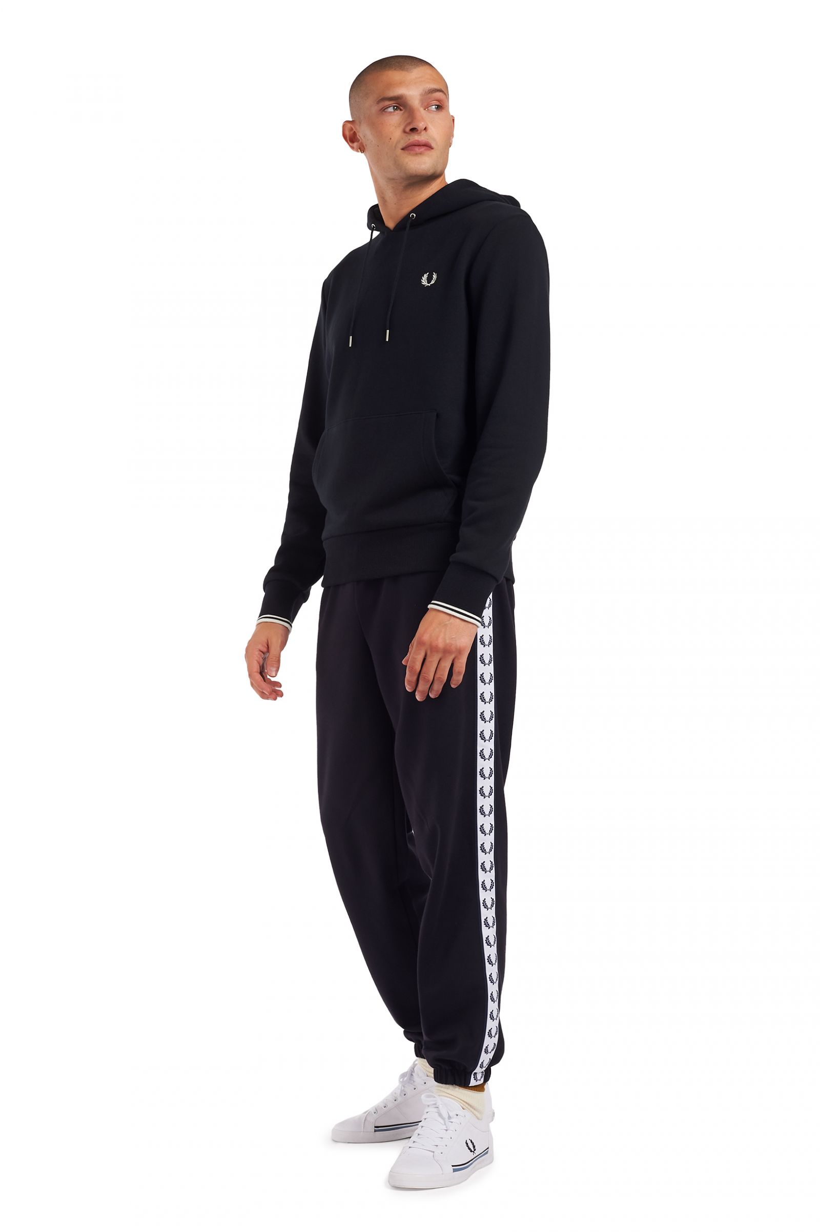 Tipped Hooded Sweatshirt Navy