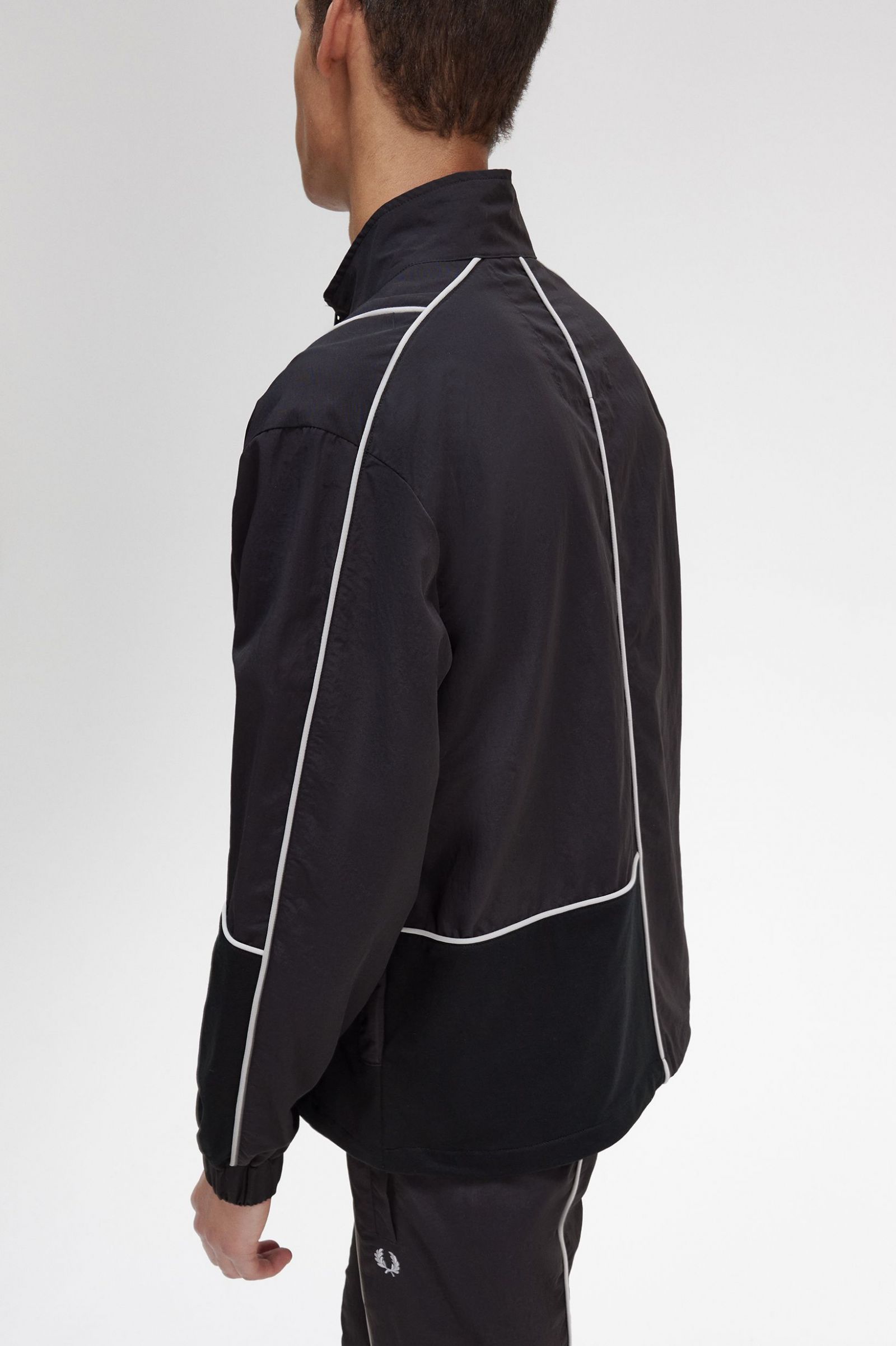 Piped Shell Jacket Black