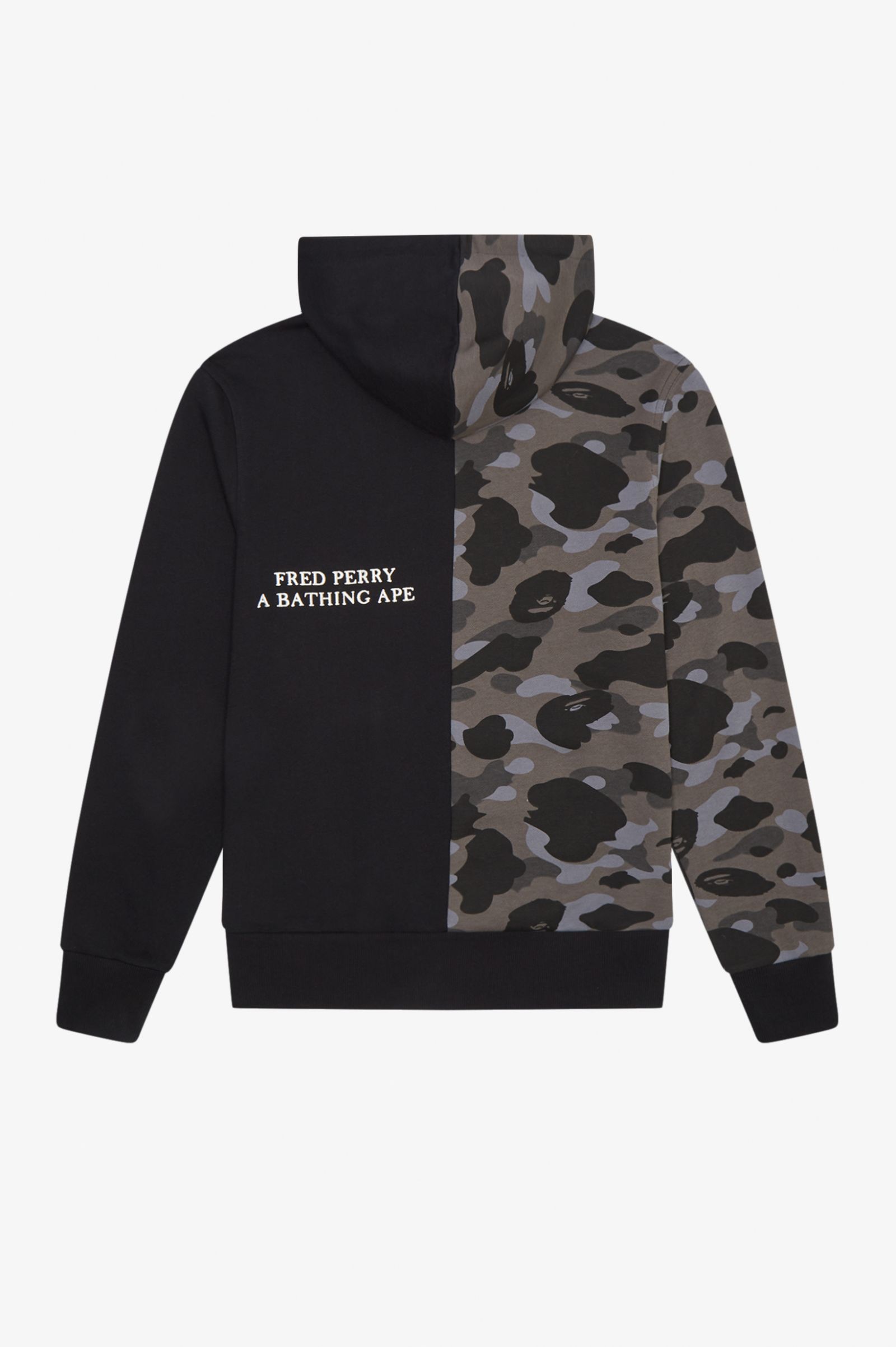 A Bathing Ape®Contrast Zipped Hooded Sweatshirt Black
