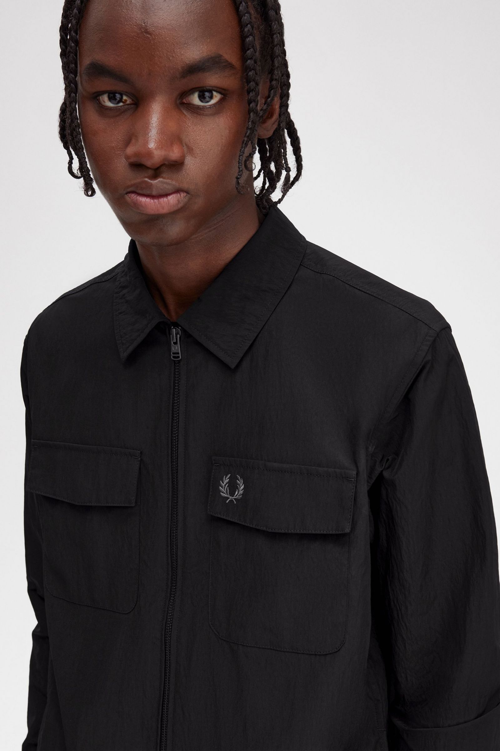 Zip-Through Overshirt Black