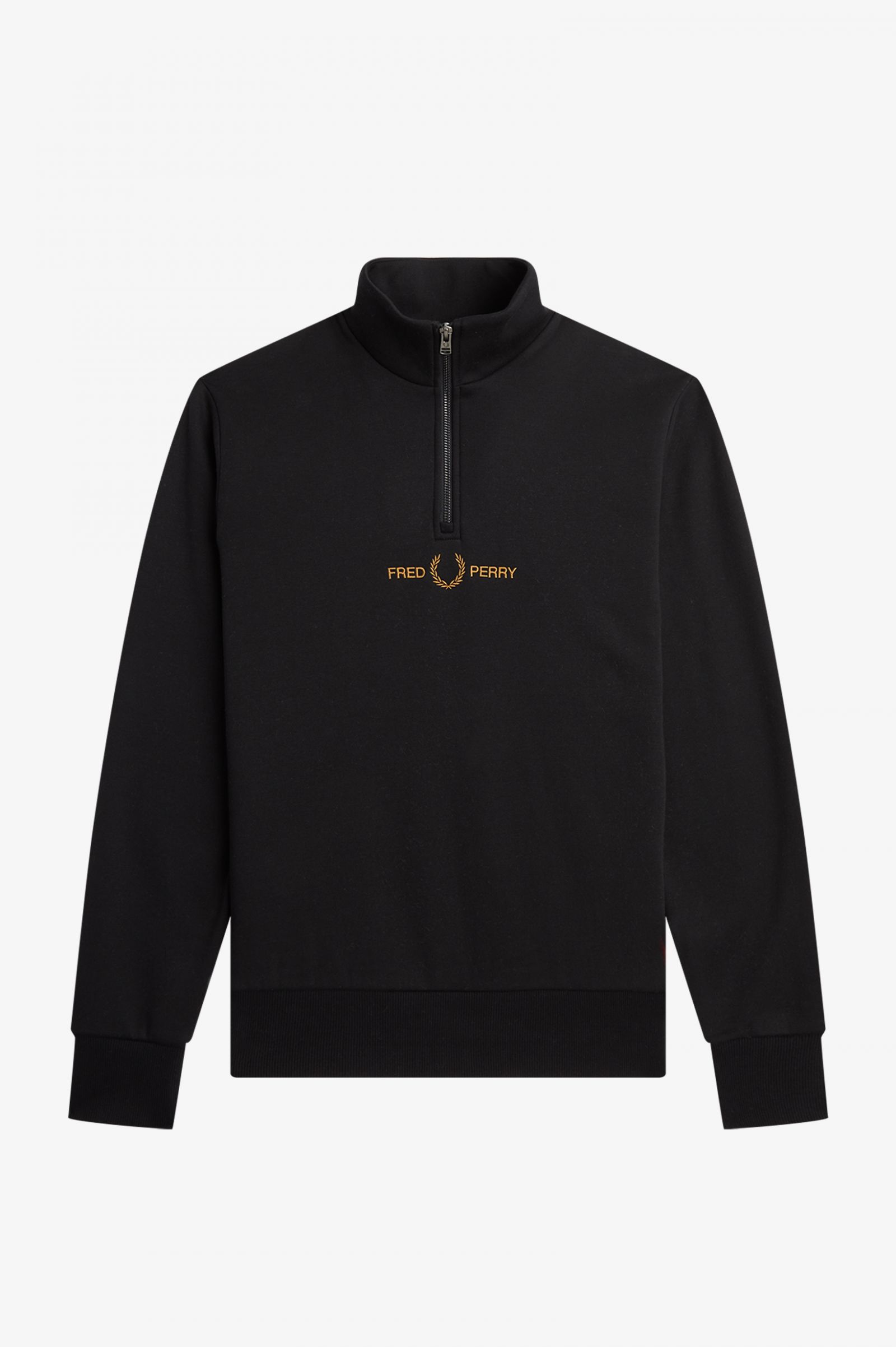 Double Graphic Half Zip Sweatshirt Black