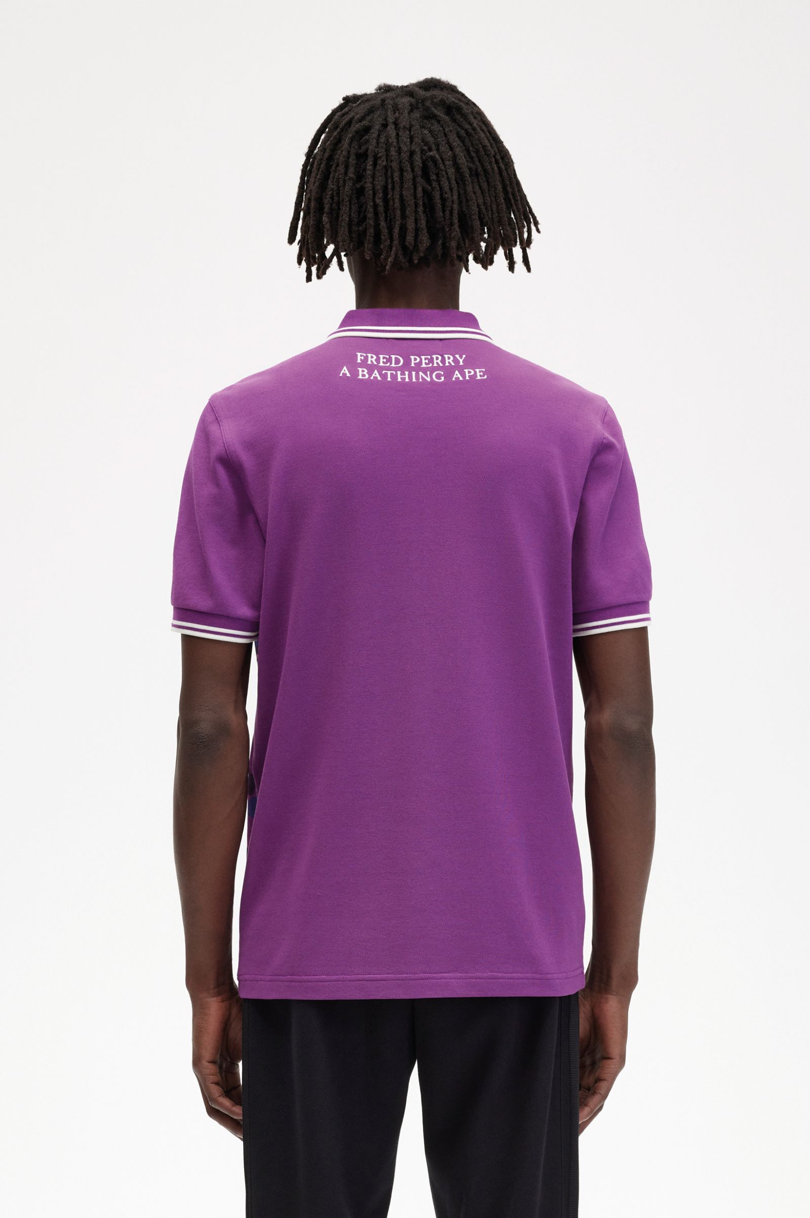 A Bathing Ape®Camouflage Fred Perry Shirt Black