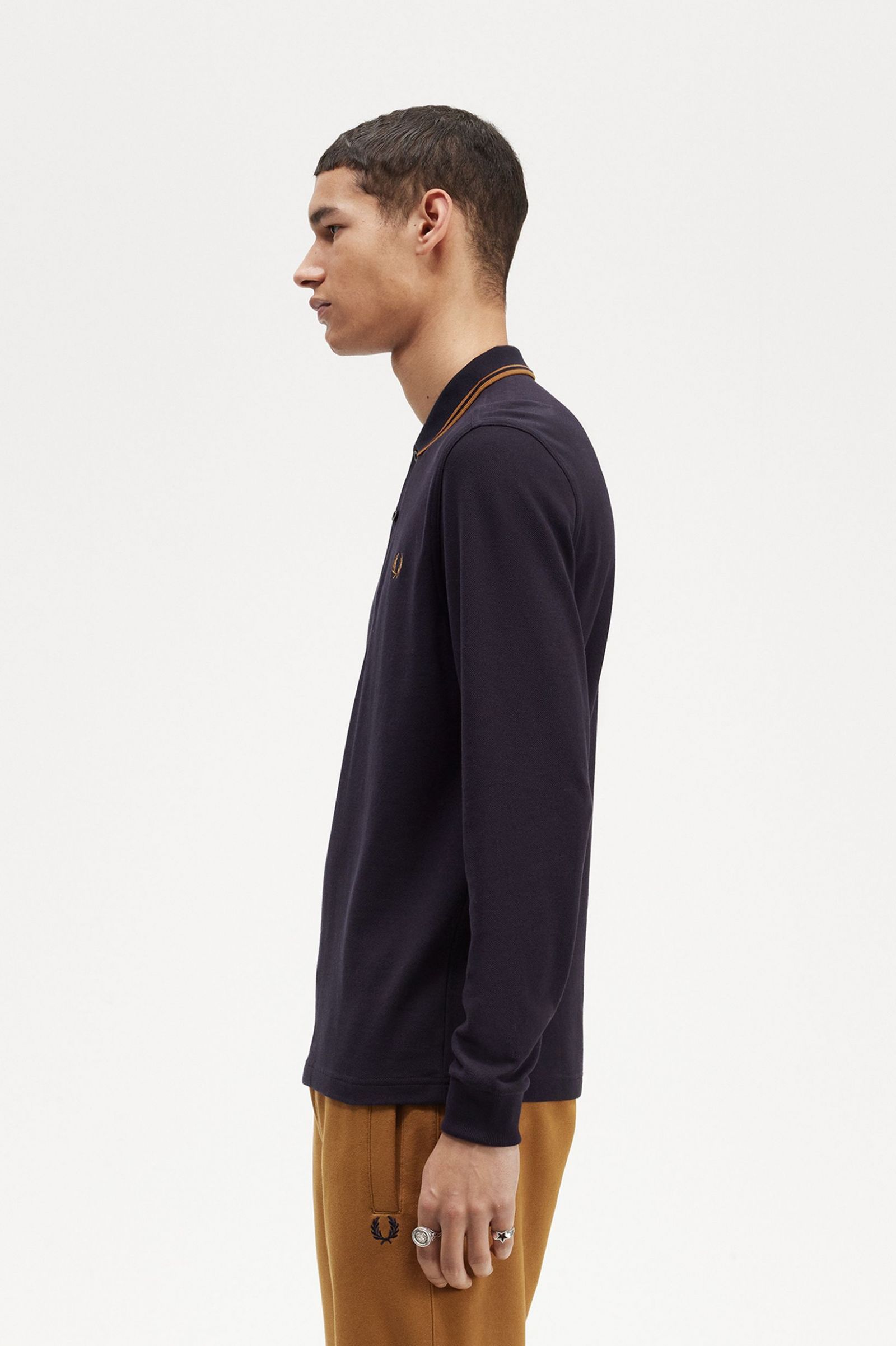 The Fred Perry ShirtM3636 Navy / Dark Caramel / Dark Caramel