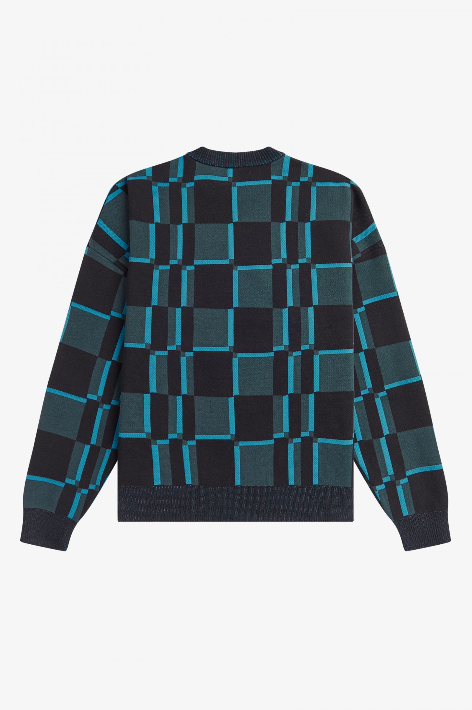 Chequerboard Jumper Cyber Blue