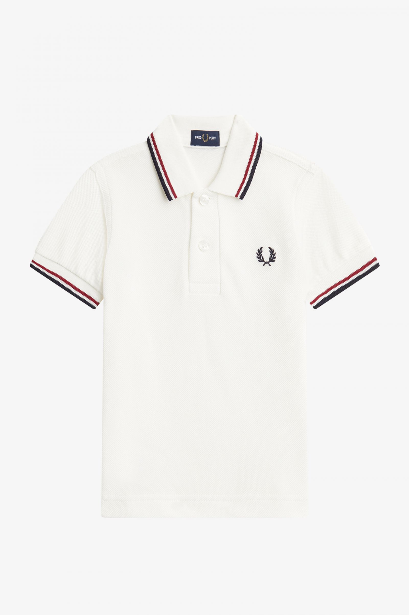 The Fred Perry ShirtMy First Fred Perry Shirt Snow White / Burnt Red / Navy