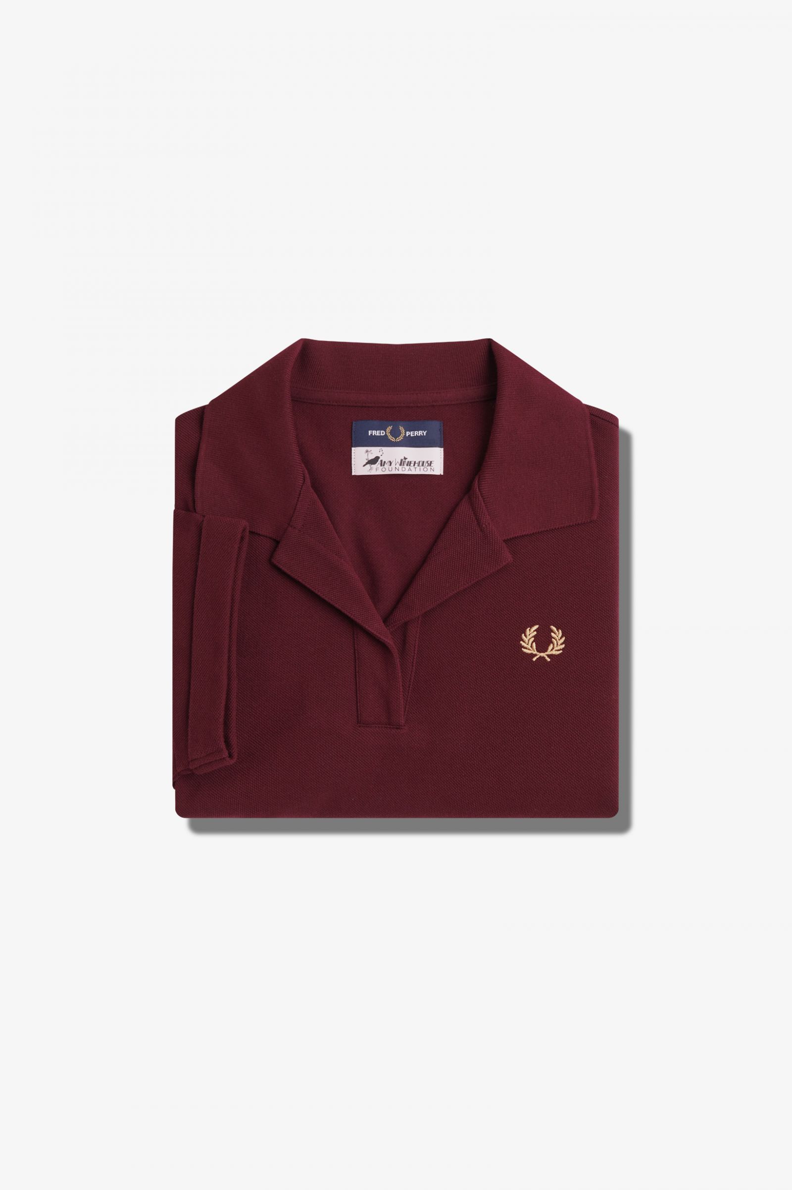 Amy Winehouse FoundationOpen-Collar Pique Shirt Oxblood