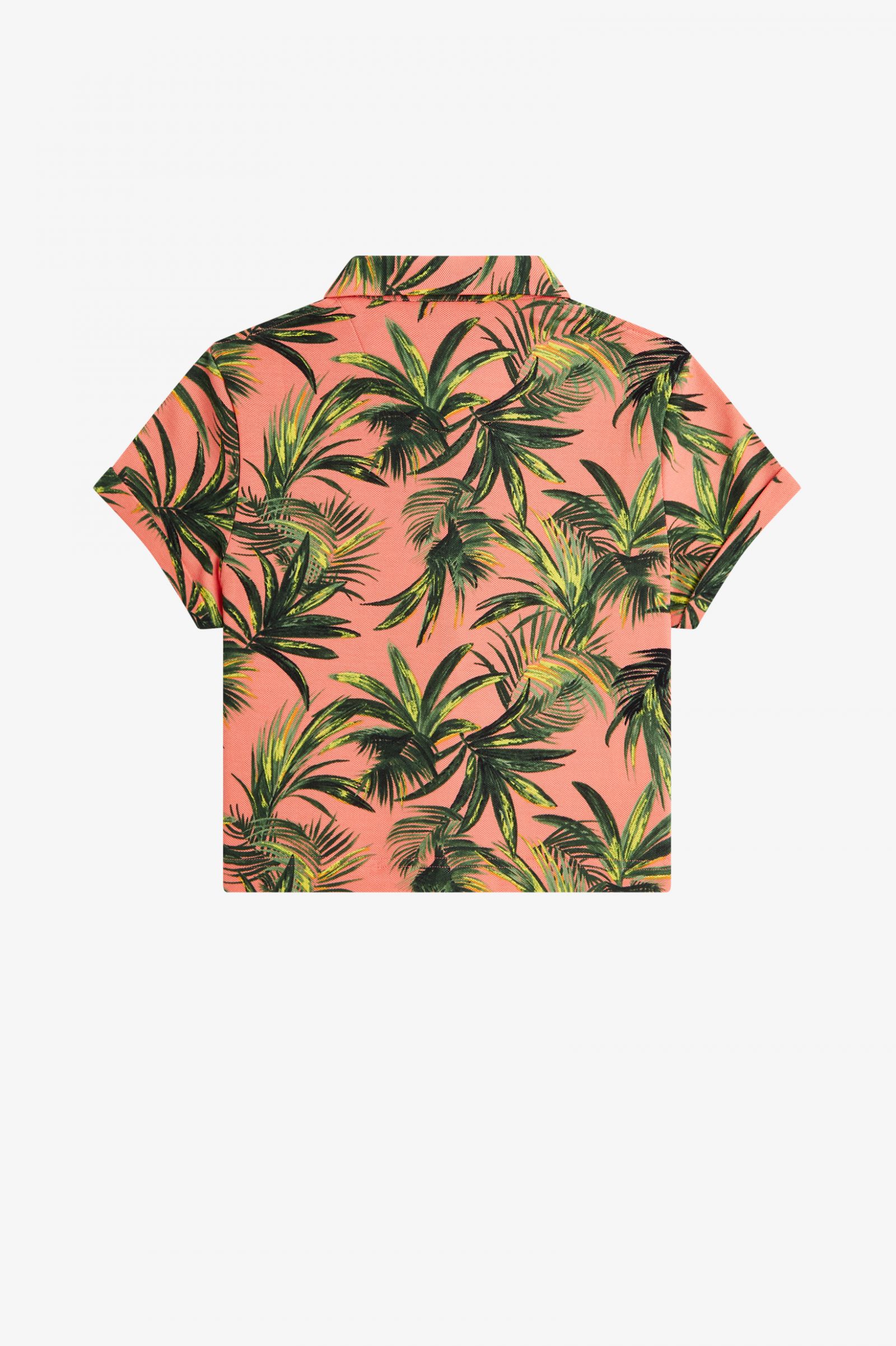 Amy Winehouse FoundationPalm Print Piqué Shirt Coral Heat