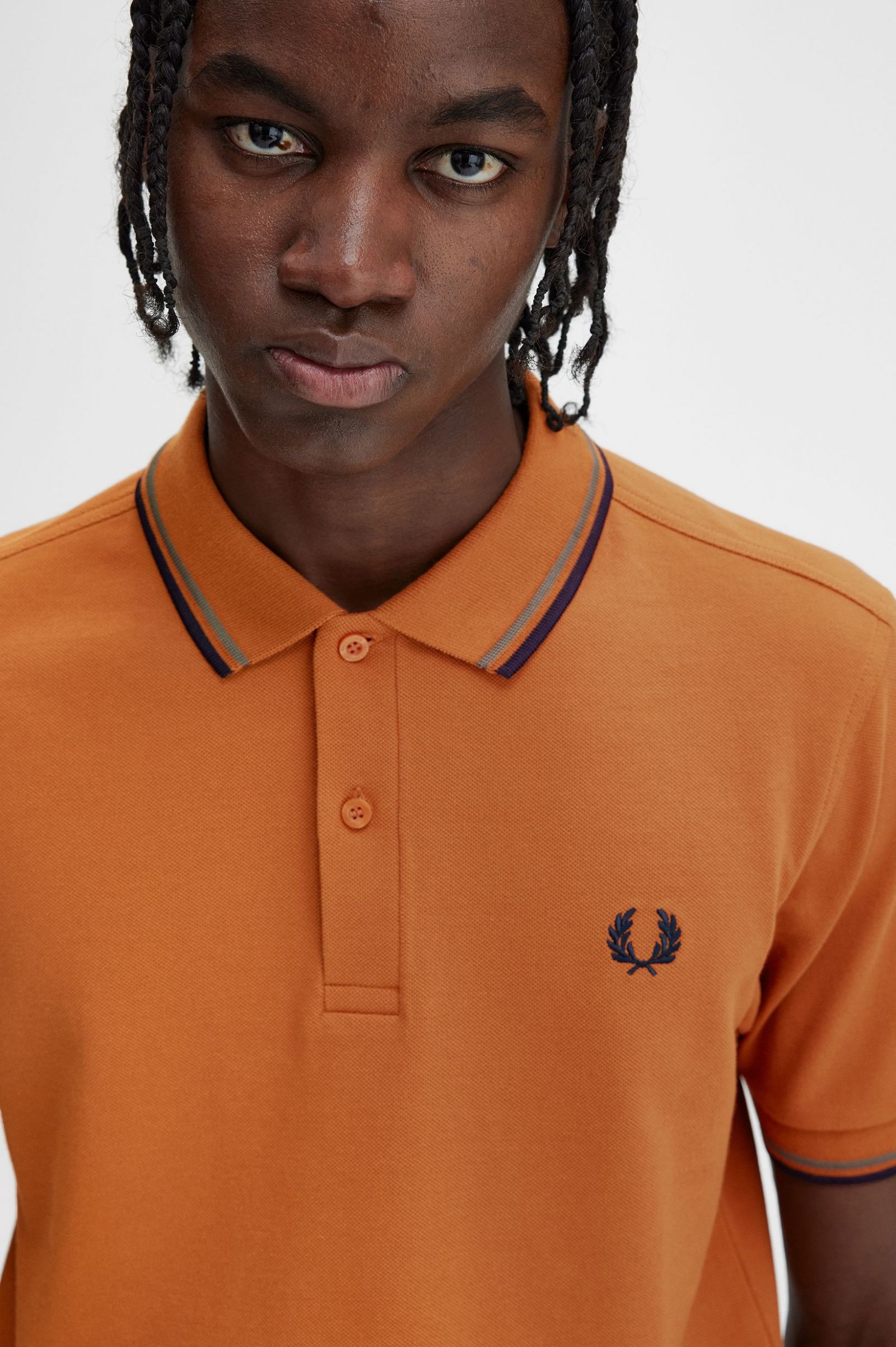 The Fred Perry ShirtM3600 Nut Flake / Field Green / Navy