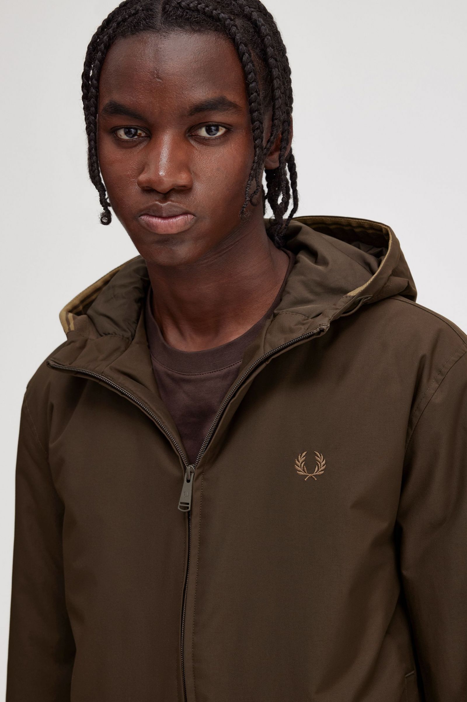 Padded Hooded Brentham Jacket Burnt Tobacco