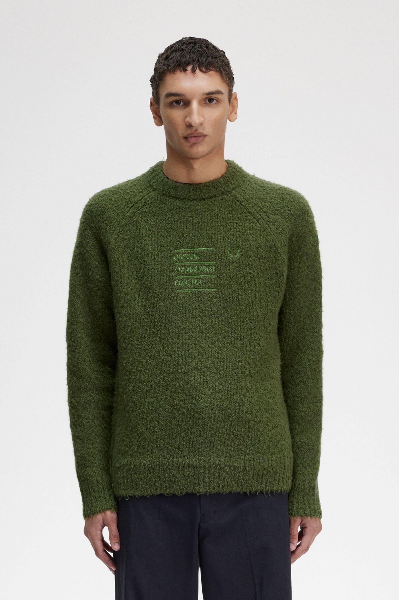 Raf SimonsTextured Knitted Jumper Chive