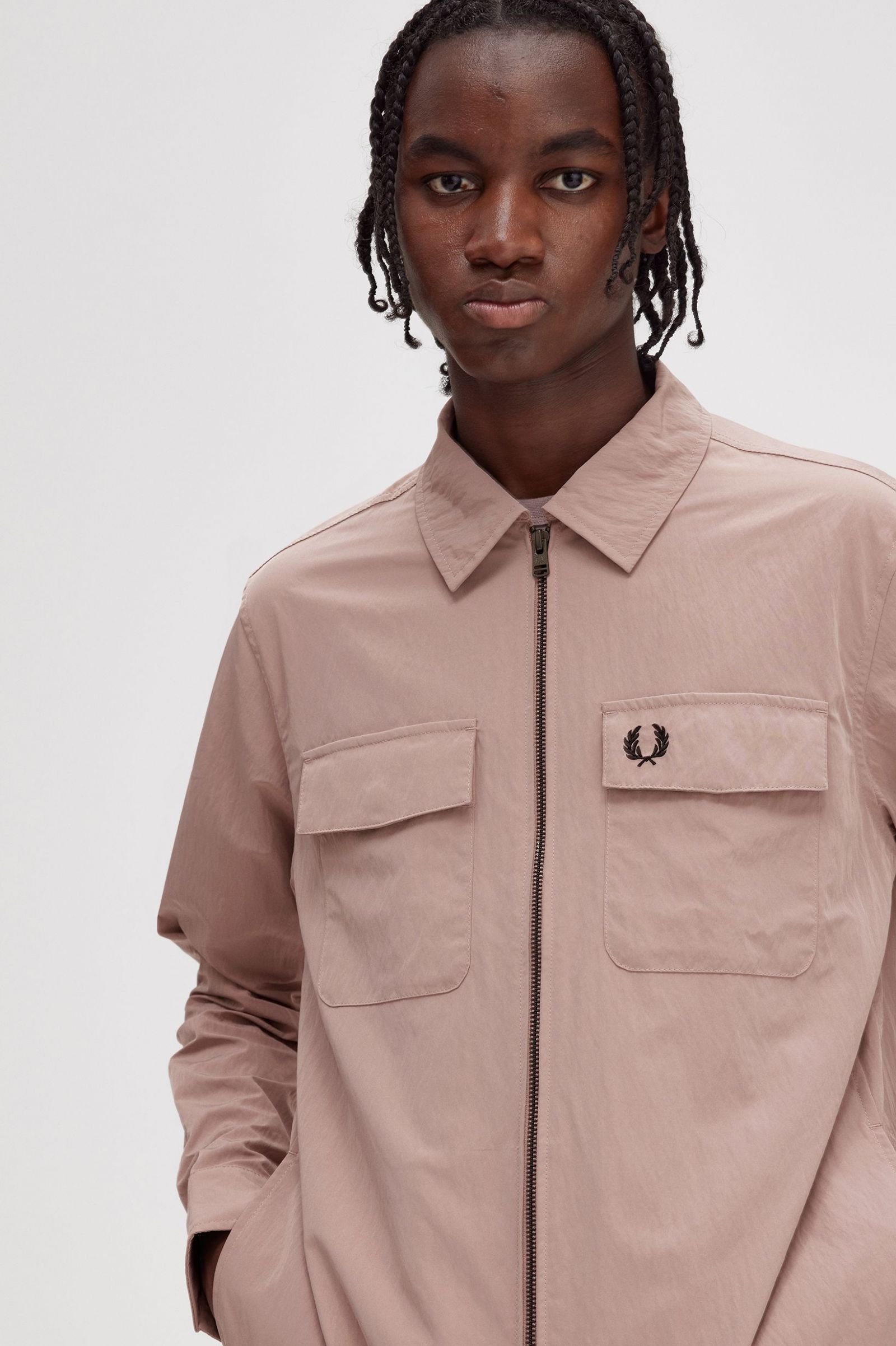 Zip-Through Overshirt Dark Pink