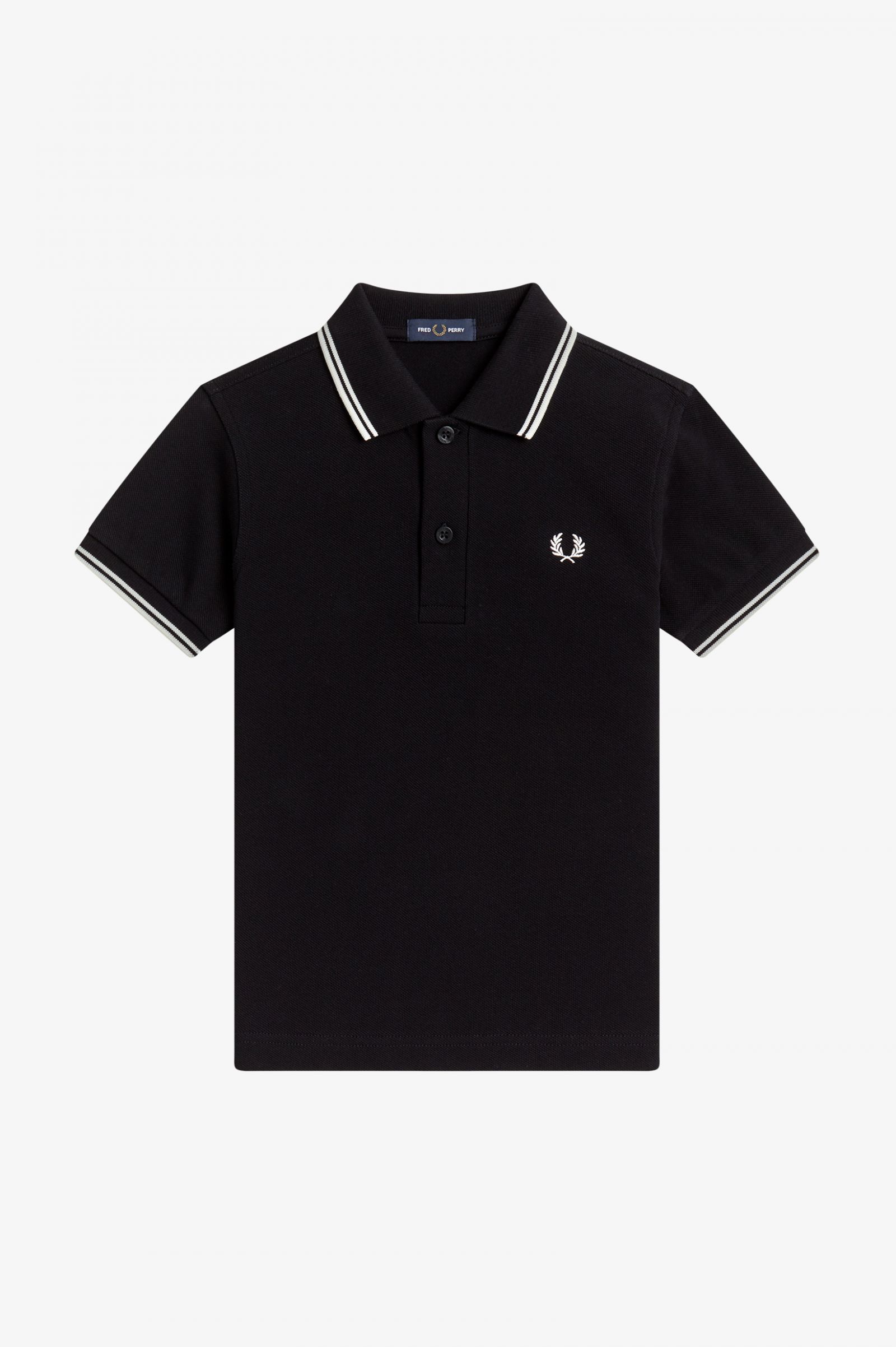 The Fred Perry ShirtKids Twin Tipped Fred Perry Shirt Black / White / White