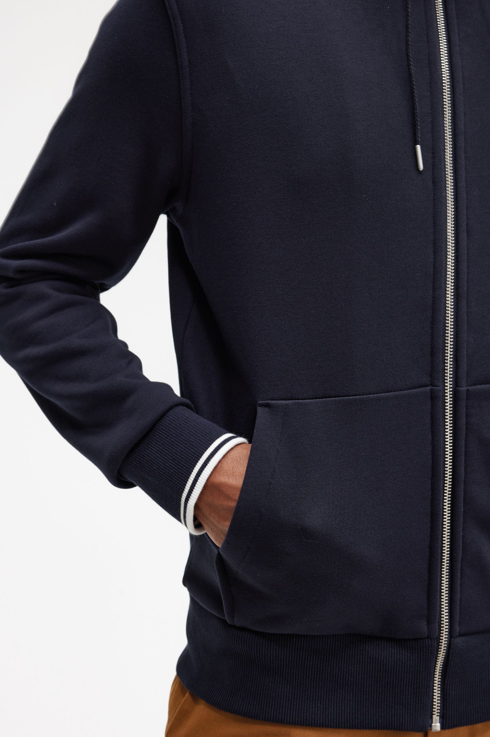 Hooded Zip Through Sweatshirt Navy
