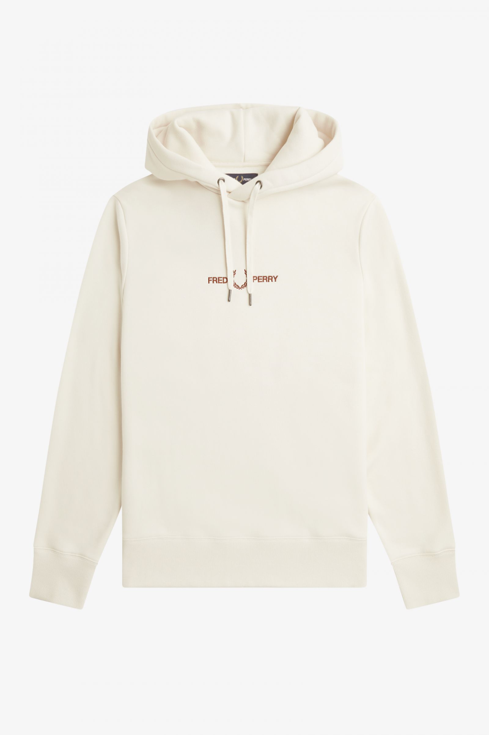Embroidered Hooded Sweatshirt Ecru