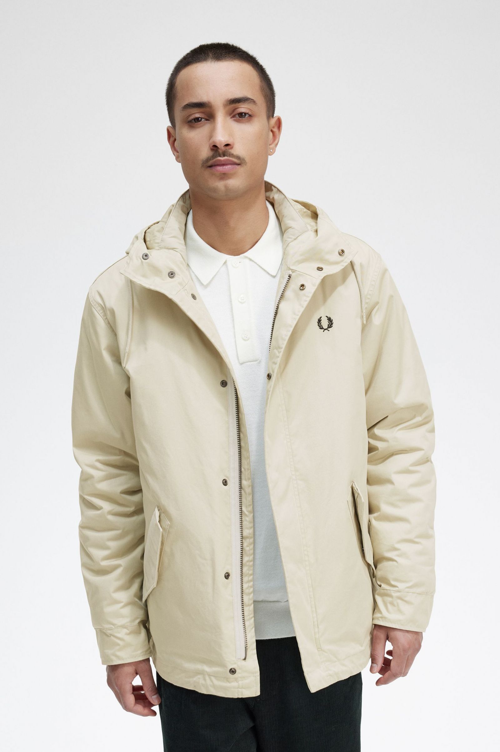 Short Padded Parka Light Oyster