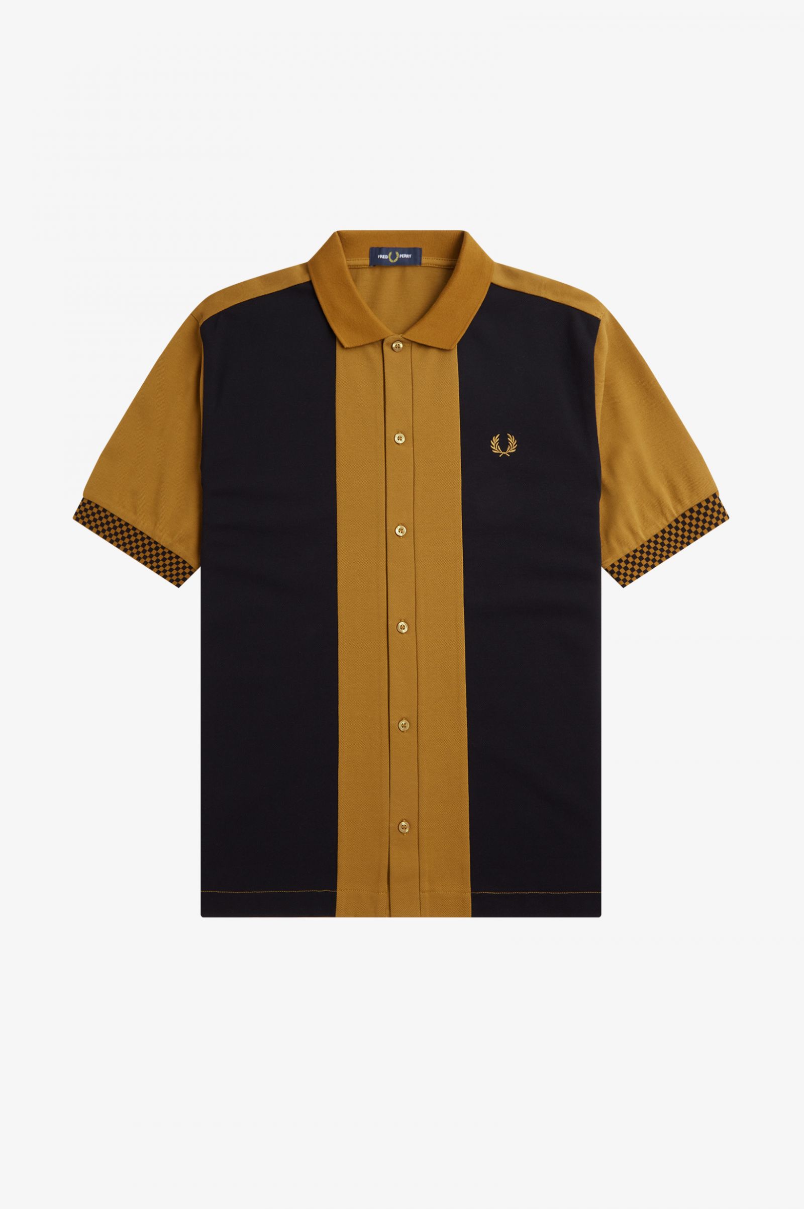 Button Through Polo Shirt Dark Caramel