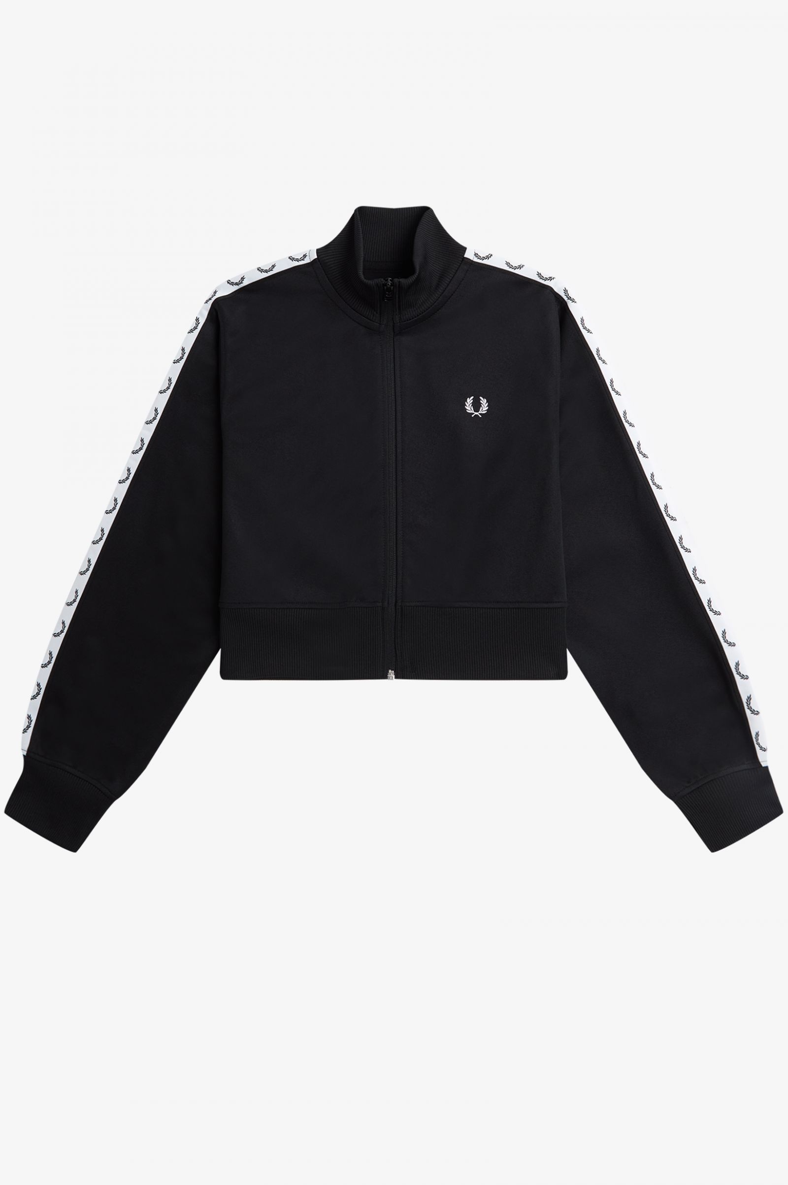 Cropped Taped Track Jacket Black