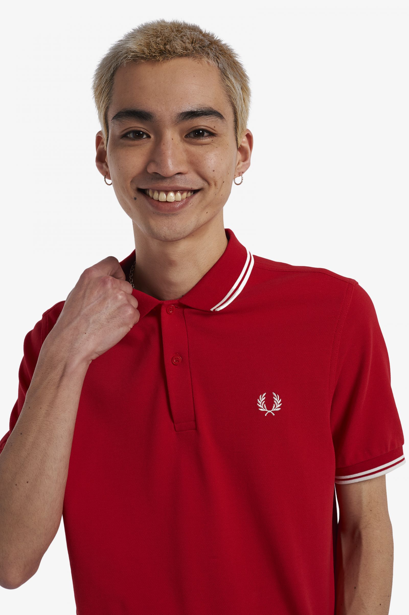 The Fred Perry ShirtM3600 Jester Red / Snow White / Snow White