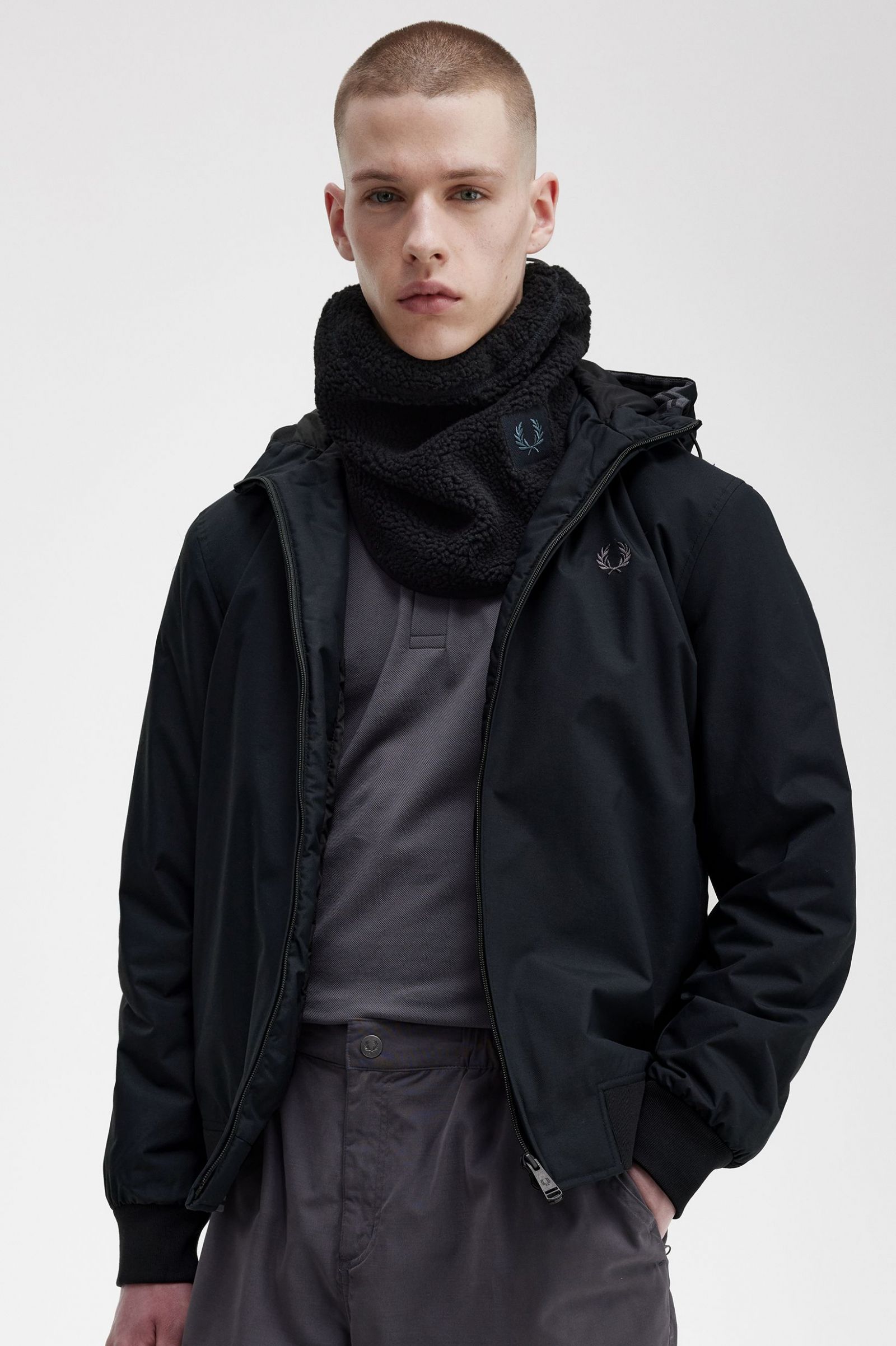 Padded Hooded Brentham Jacket Black / Gunmetal