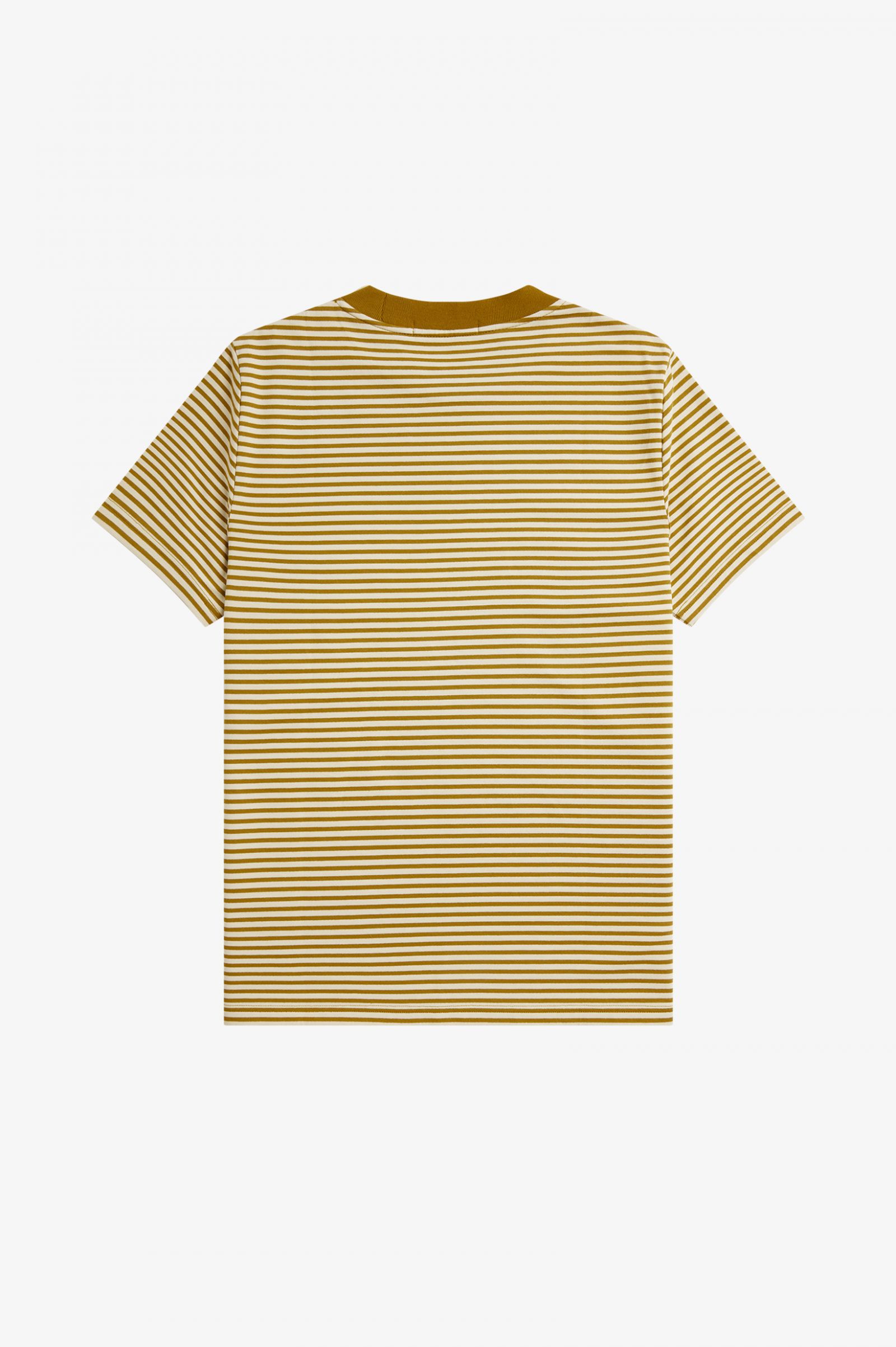 Fine Stripe Heavyweight T-Shirt Oatmeal / Dark Caramel