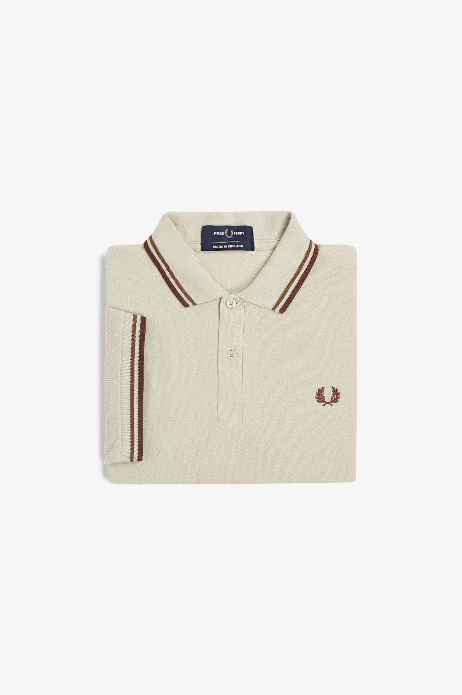 The Fred Perry ShirtM12 Oatmeal / Dark Caramel / Whisky Brown