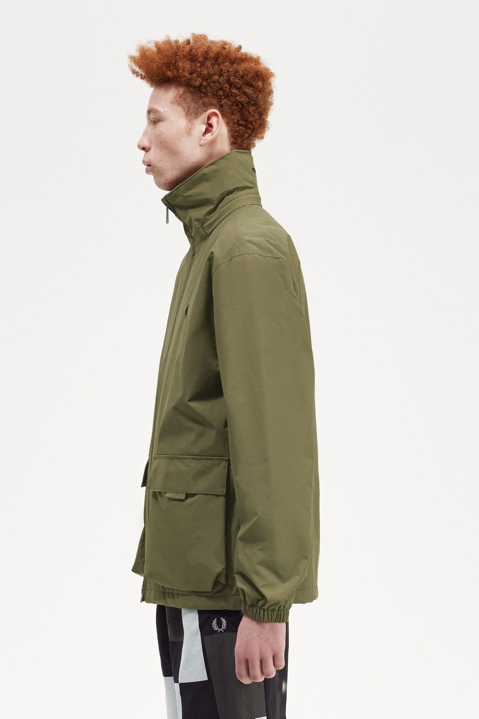 Patch Pocket Zip Through Jacket Uniform Green