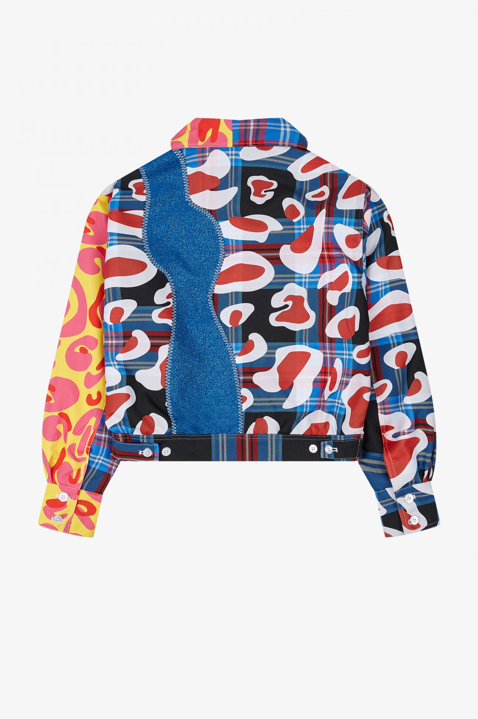 Charles Jeffrey LoverboyCropped Tartan Patchwork Jacket White