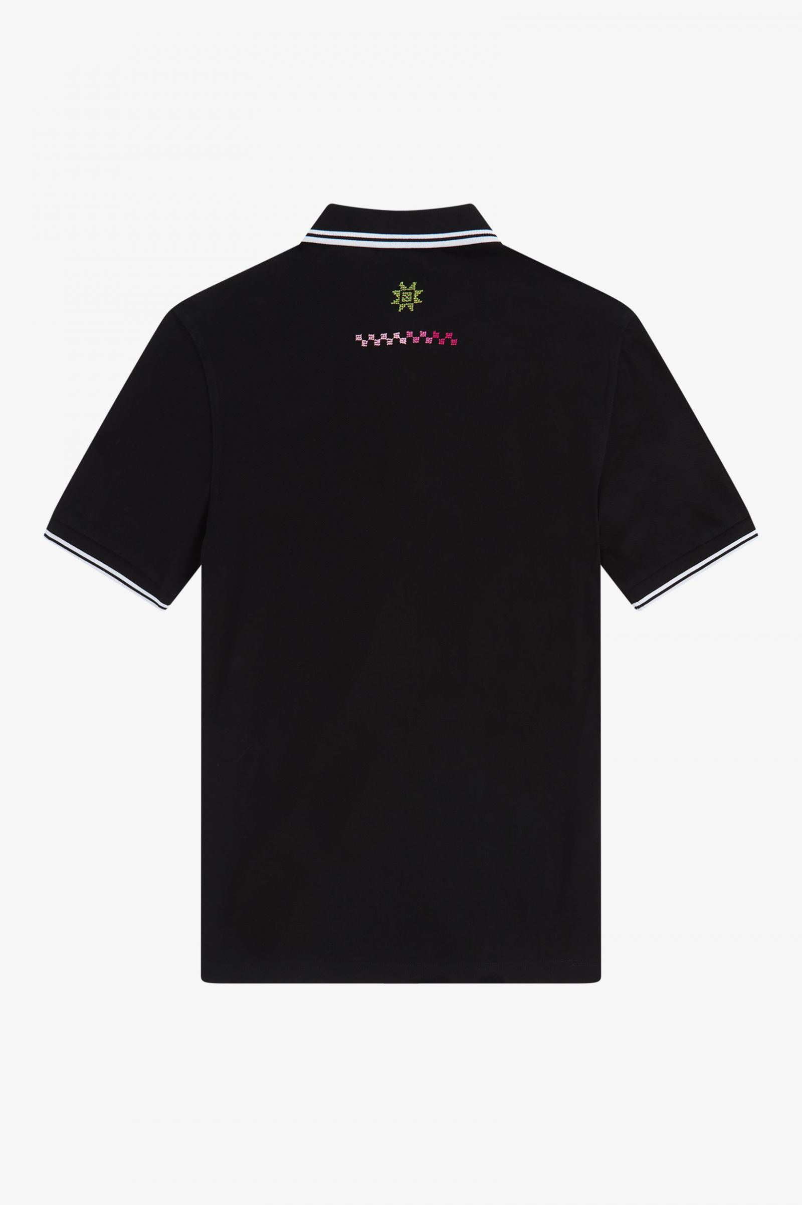 AdishEmbroidered Twin Tipped Fred Perry Shirt Black / White / White