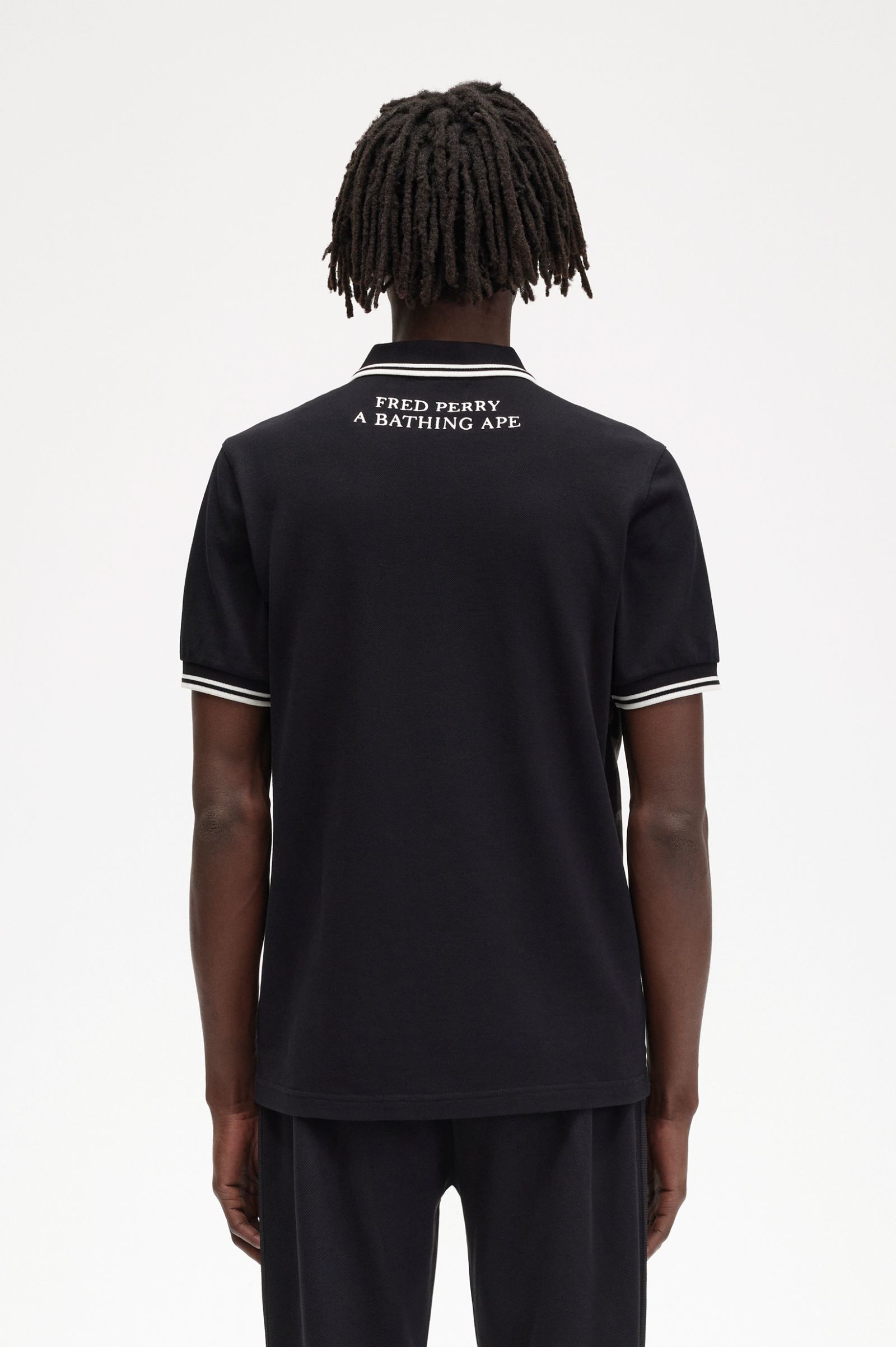 A Bathing Ape®Camouflage Fred Perry Shirt Black