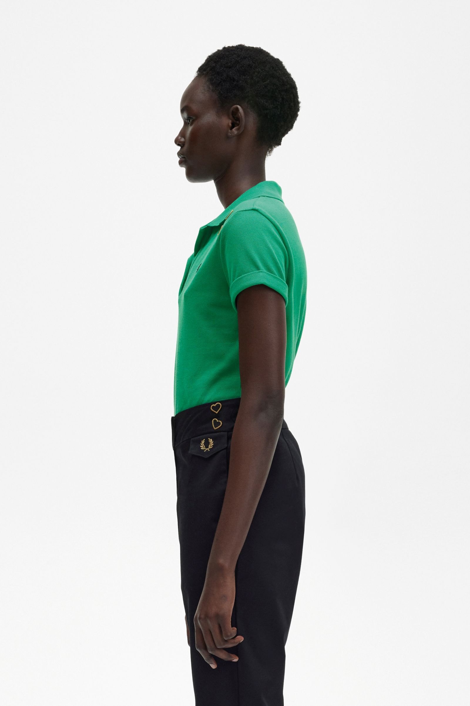 Amy Winehouse FoundationOpen-Collar Piqué Shirt Fred Perry Green