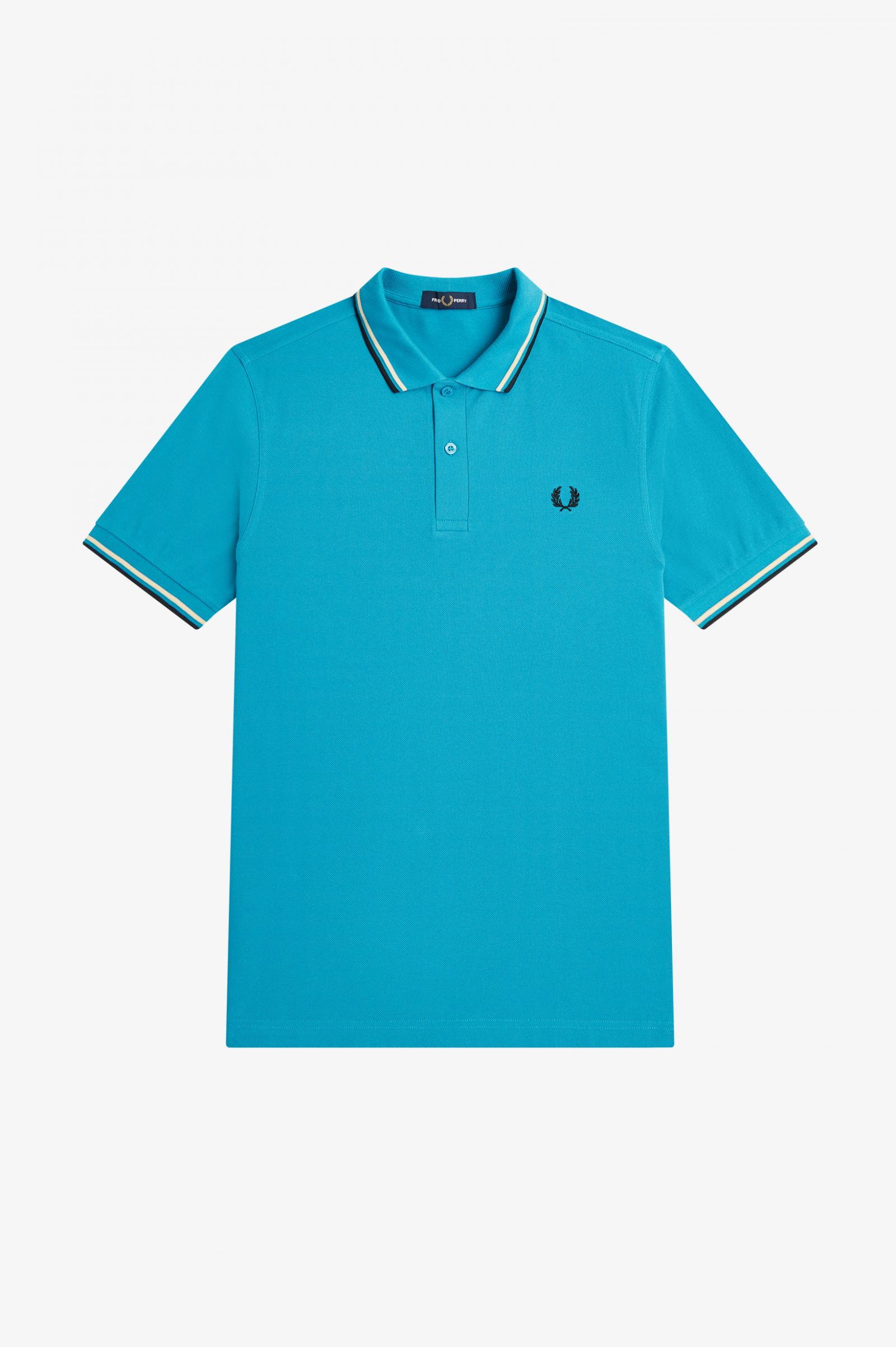 The Fred Perry ShirtM3600 Cyber Blue / Ice Cream / Black