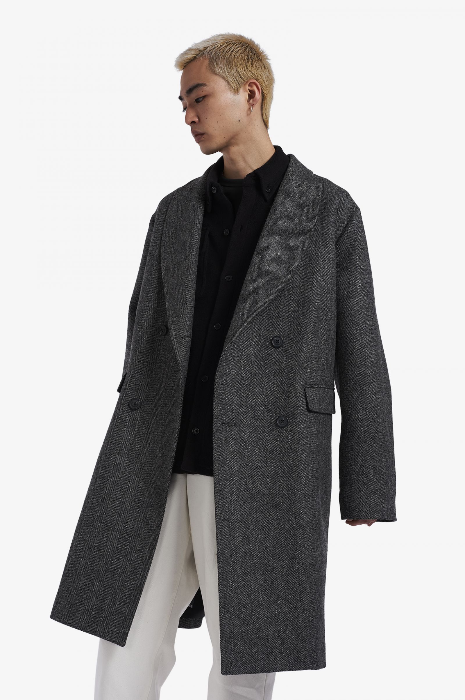 Made In EnglandDouble Breasted Topcoat Black