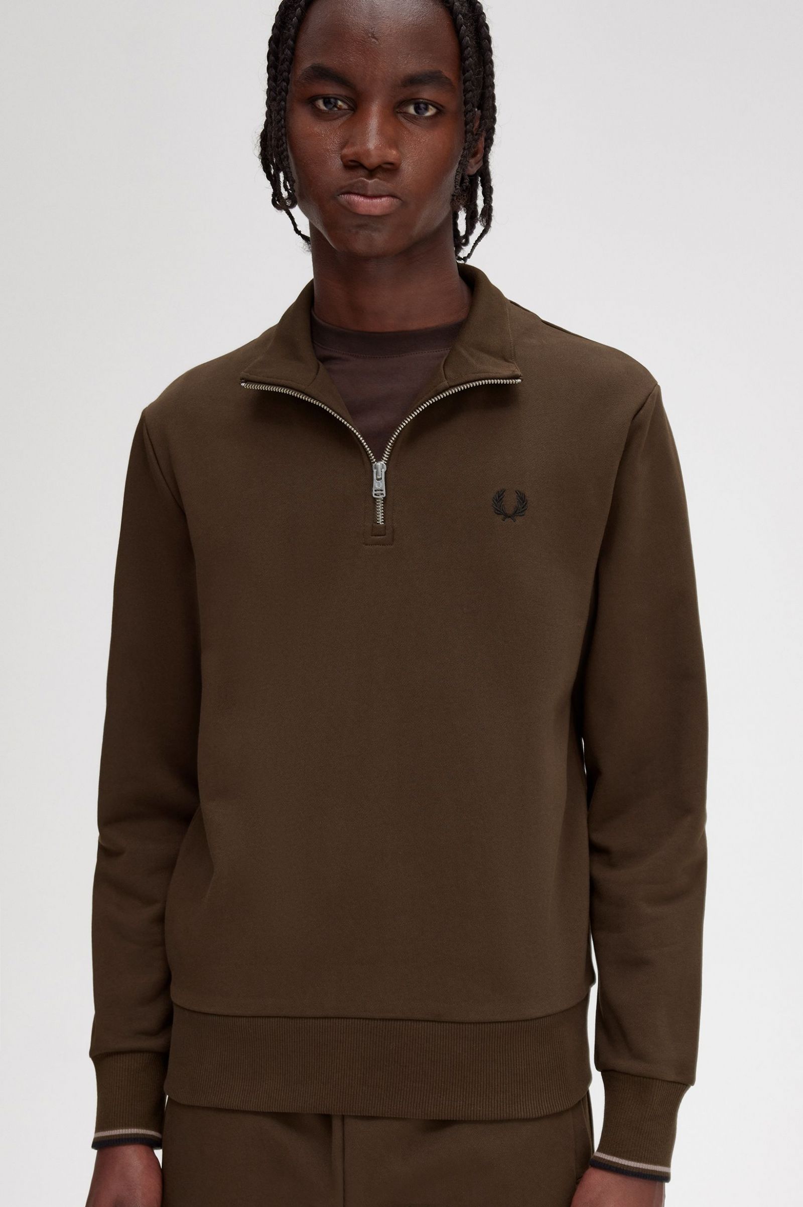 Half Zip Sweatshirt Burnt Tobacco