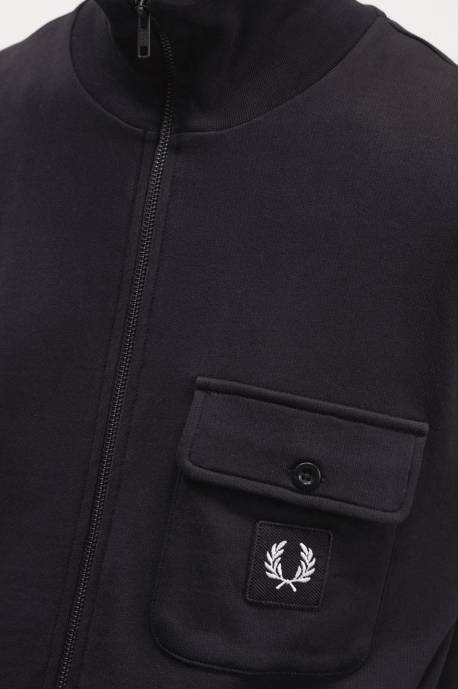 Funnel Neck Track Jacket Black