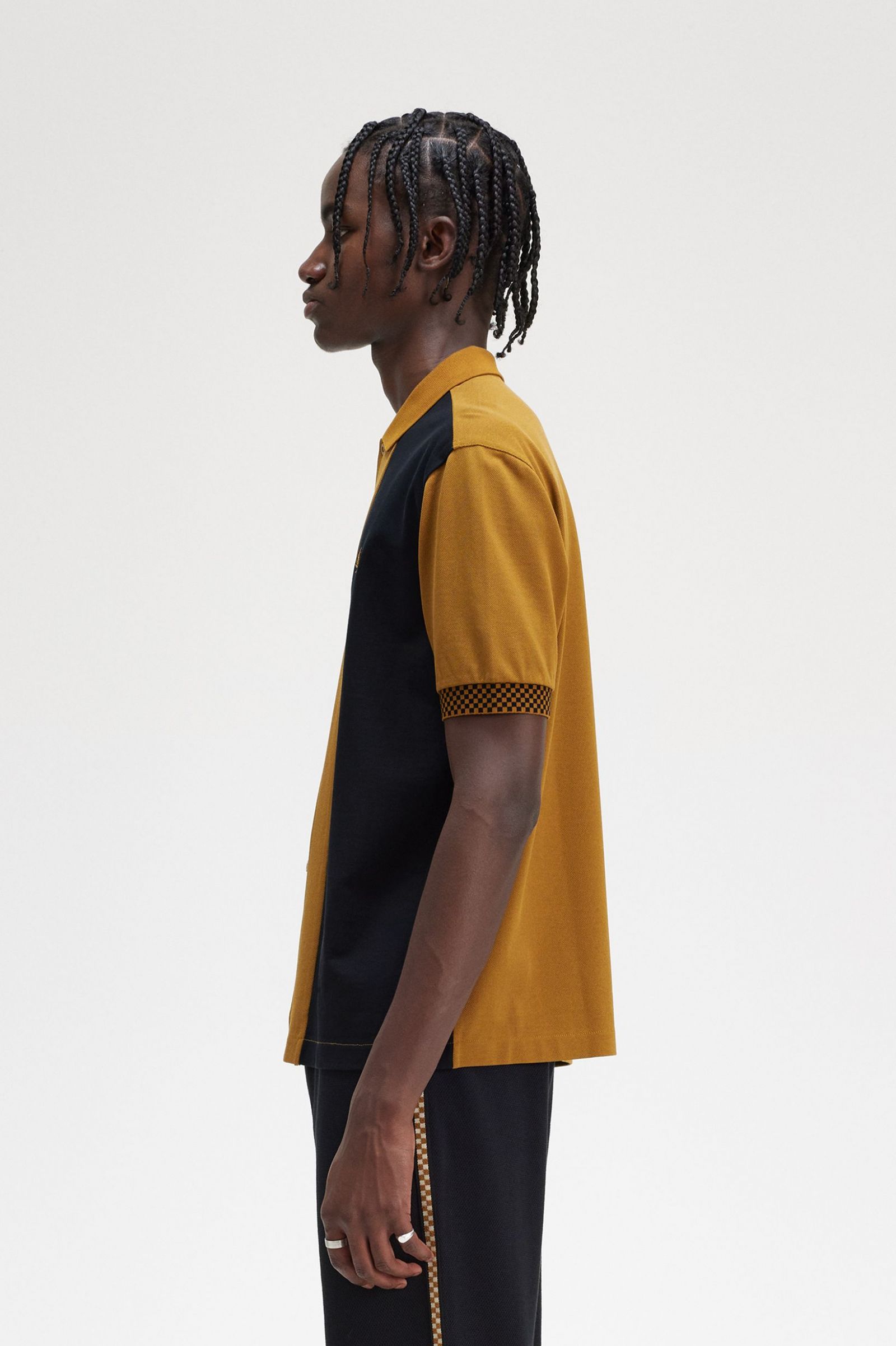 Button Through Polo Shirt Dark Caramel