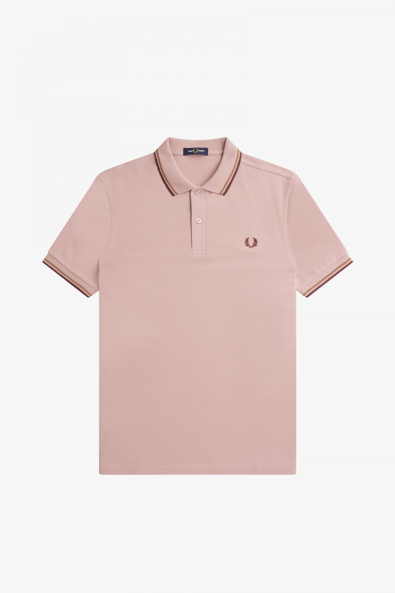 The Fred Perry ShirtM3600 Dusty Rose Pink / Shaded Stone / Oxblood